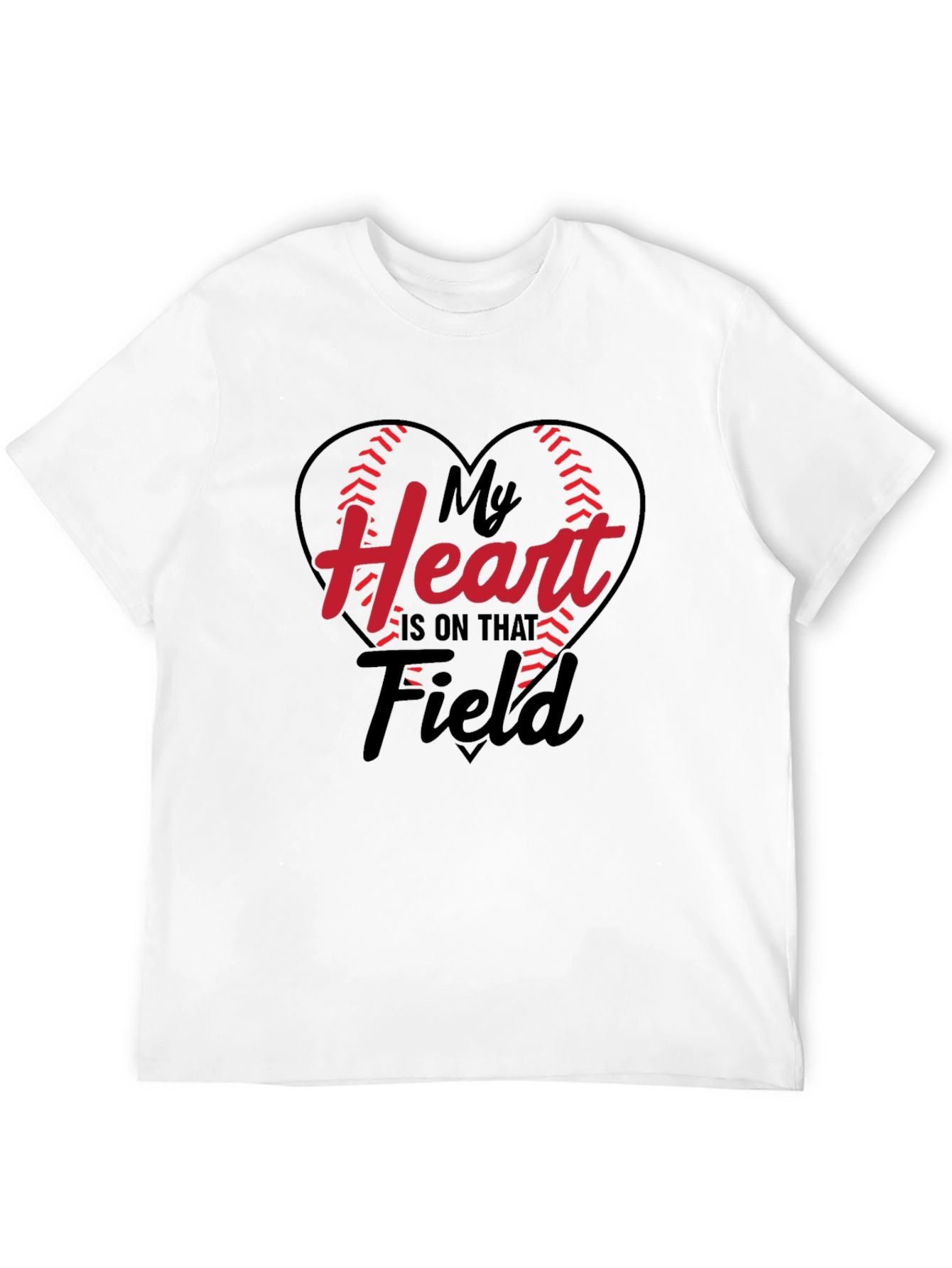 Black Baseball Heart Graphic Tee - Game Day T-Shirt view 12