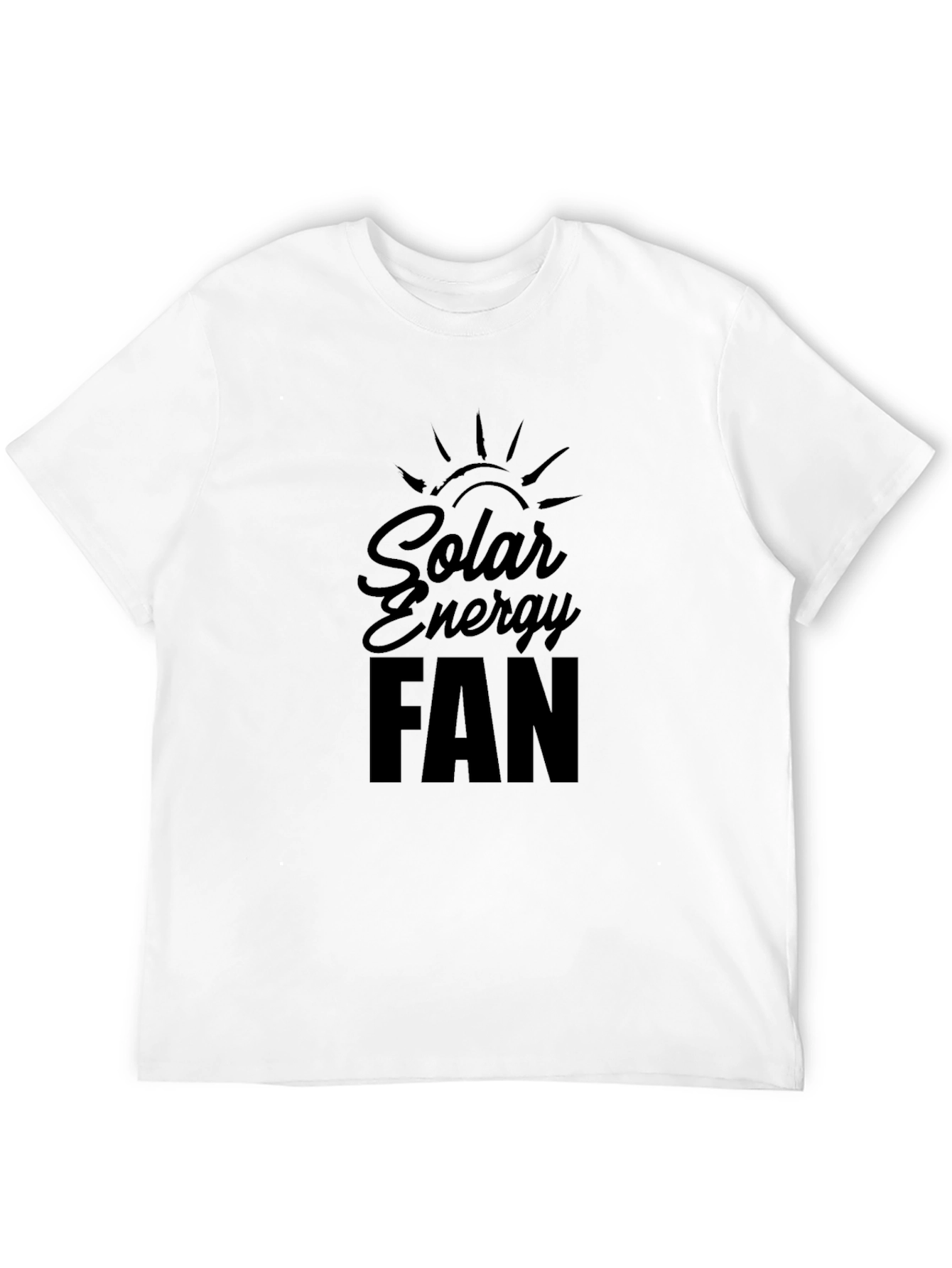 Black Solar Energy Fan Black T-Shirt view 12