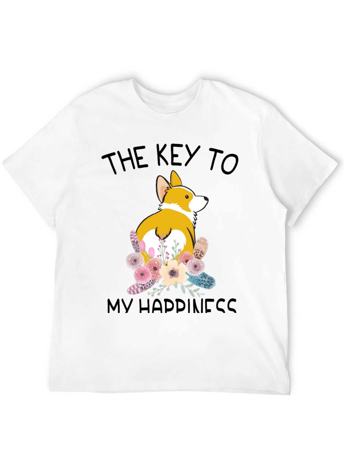 Black Corgi Happiness T-Shirt view 12