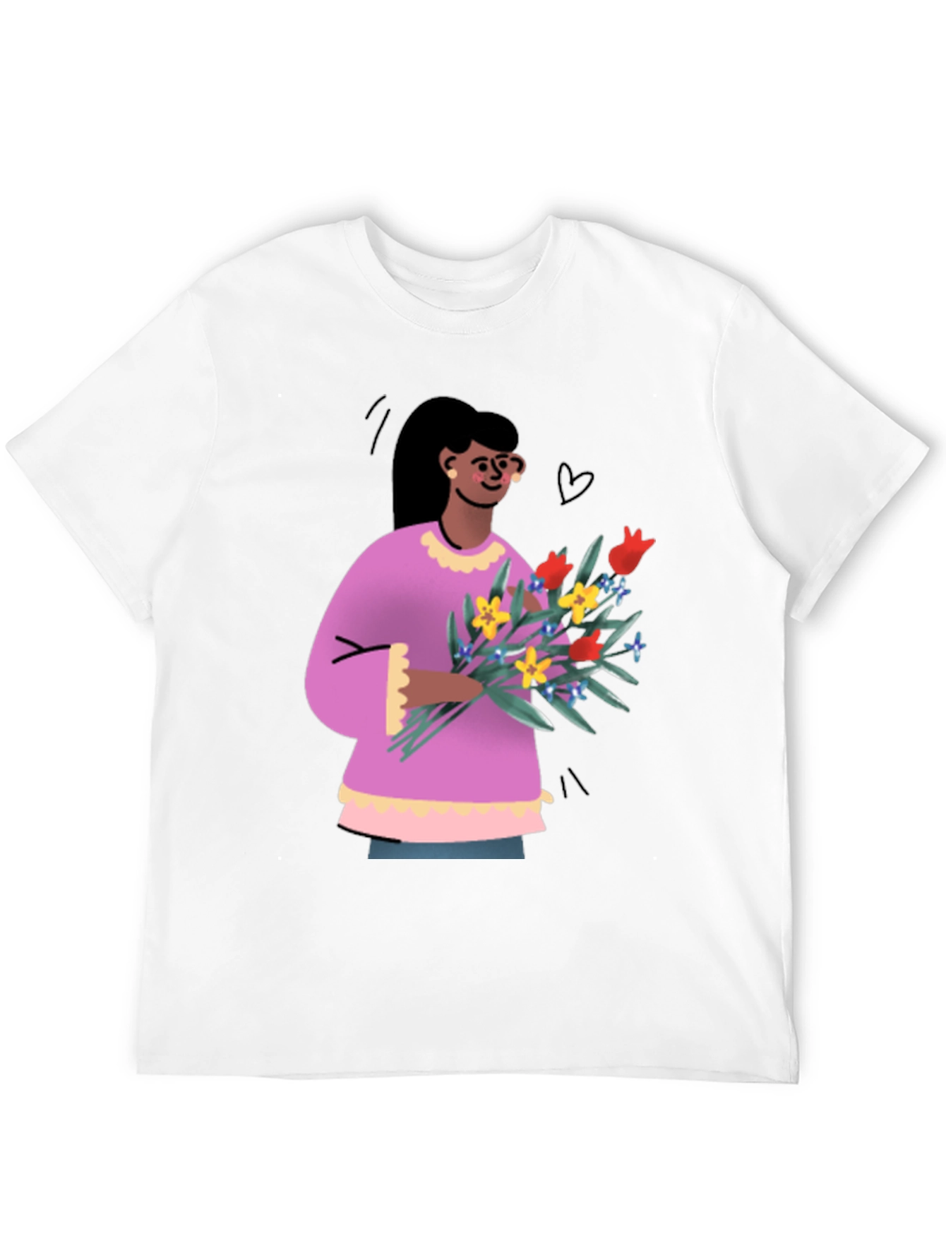 Black Floral Graphic Print Crew Neck T-Shirt view 12