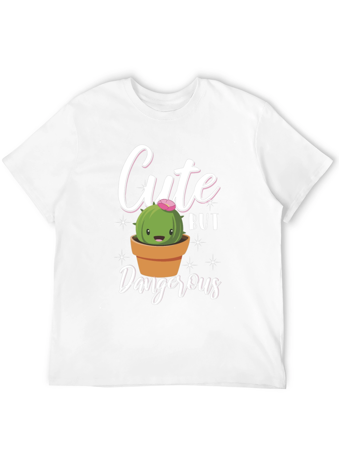 Black Cute But Dangerous Cactus Graphic T-Shirt view 12