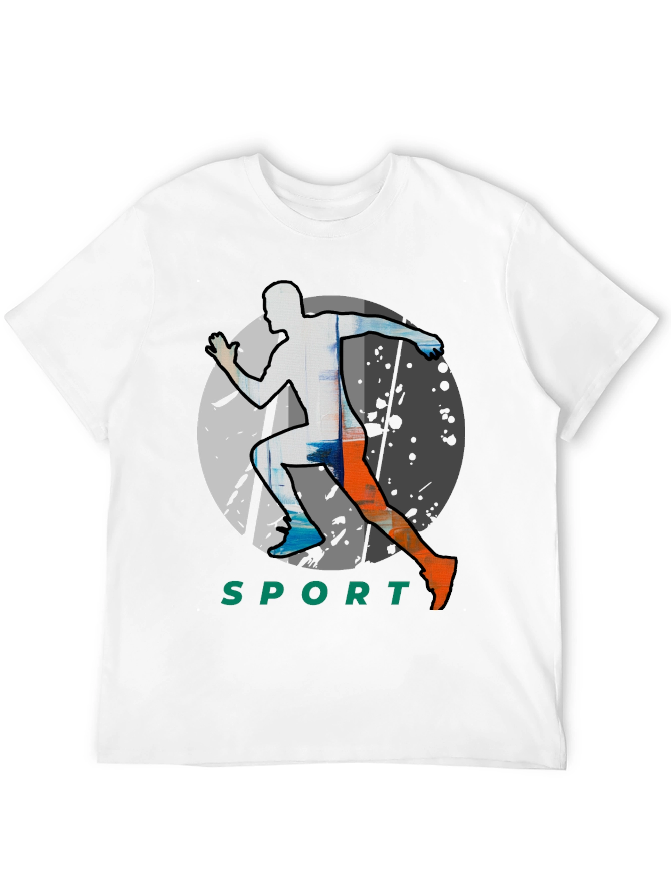 Men's Black Graphic Tee - Sport Runner Design - 12