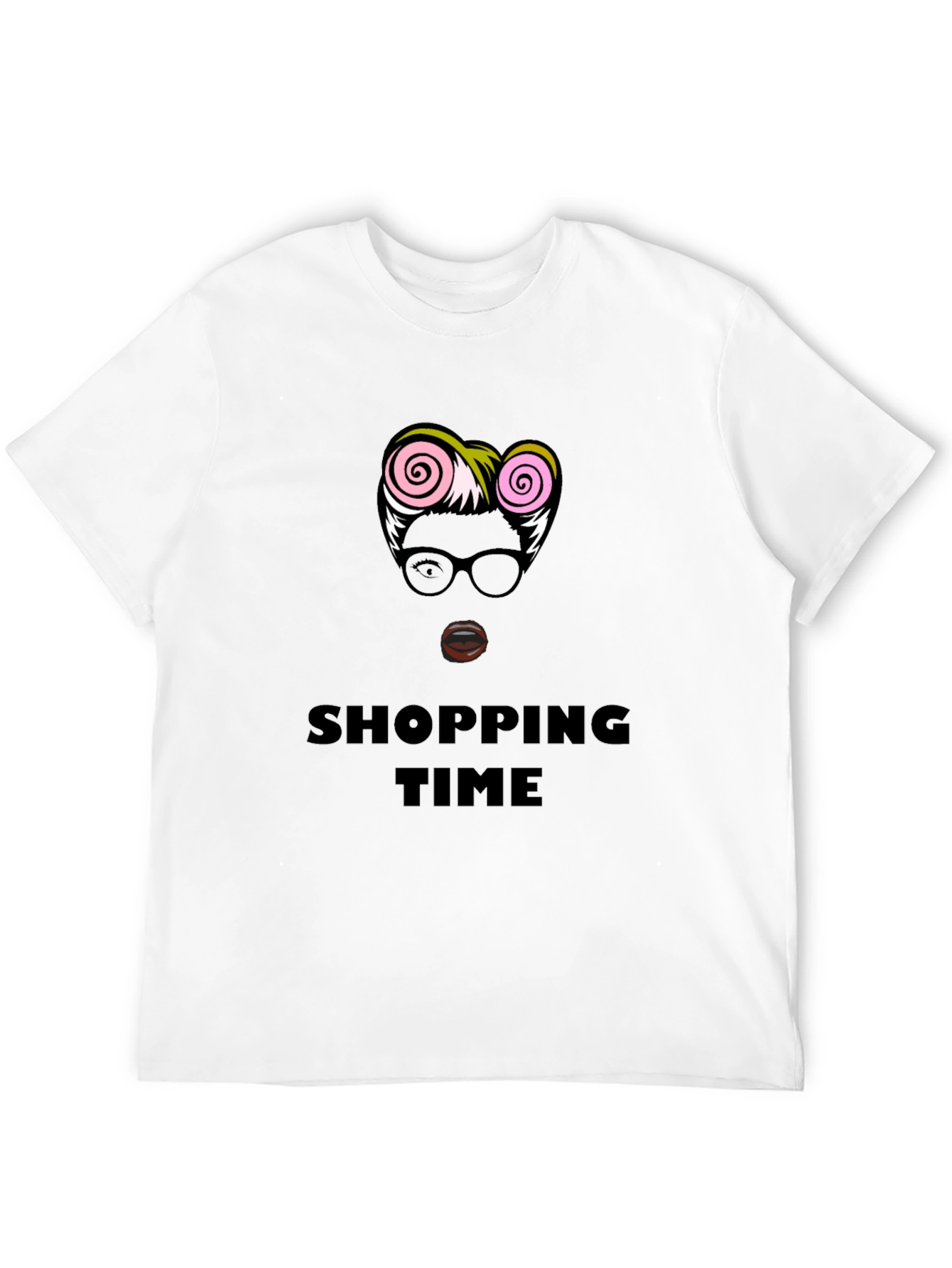 Black Shopping Time Graphic Black T-Shirt view 12