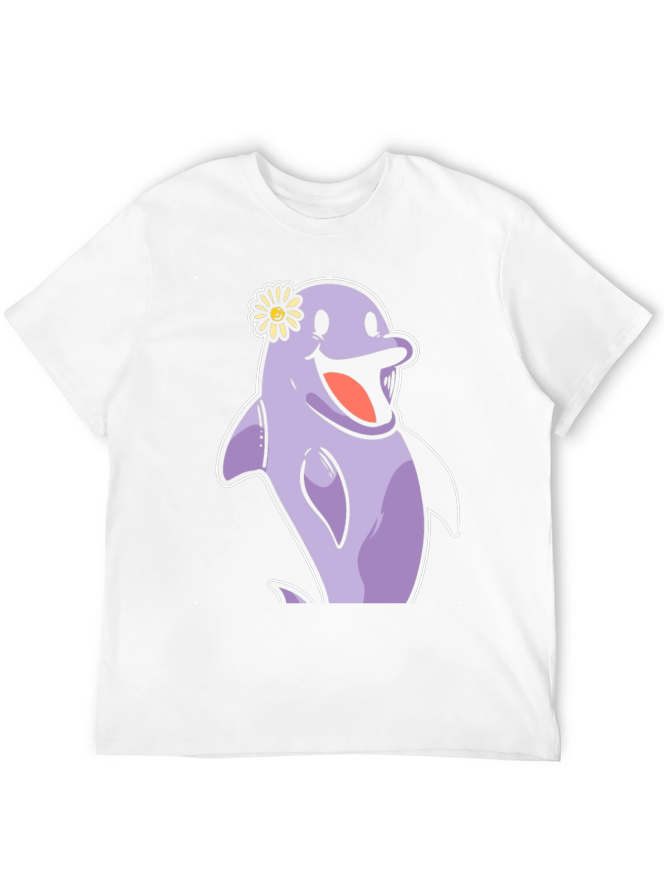 Black Cheerful Dolphin T-Shirt - Fun Graphic Tee view 12