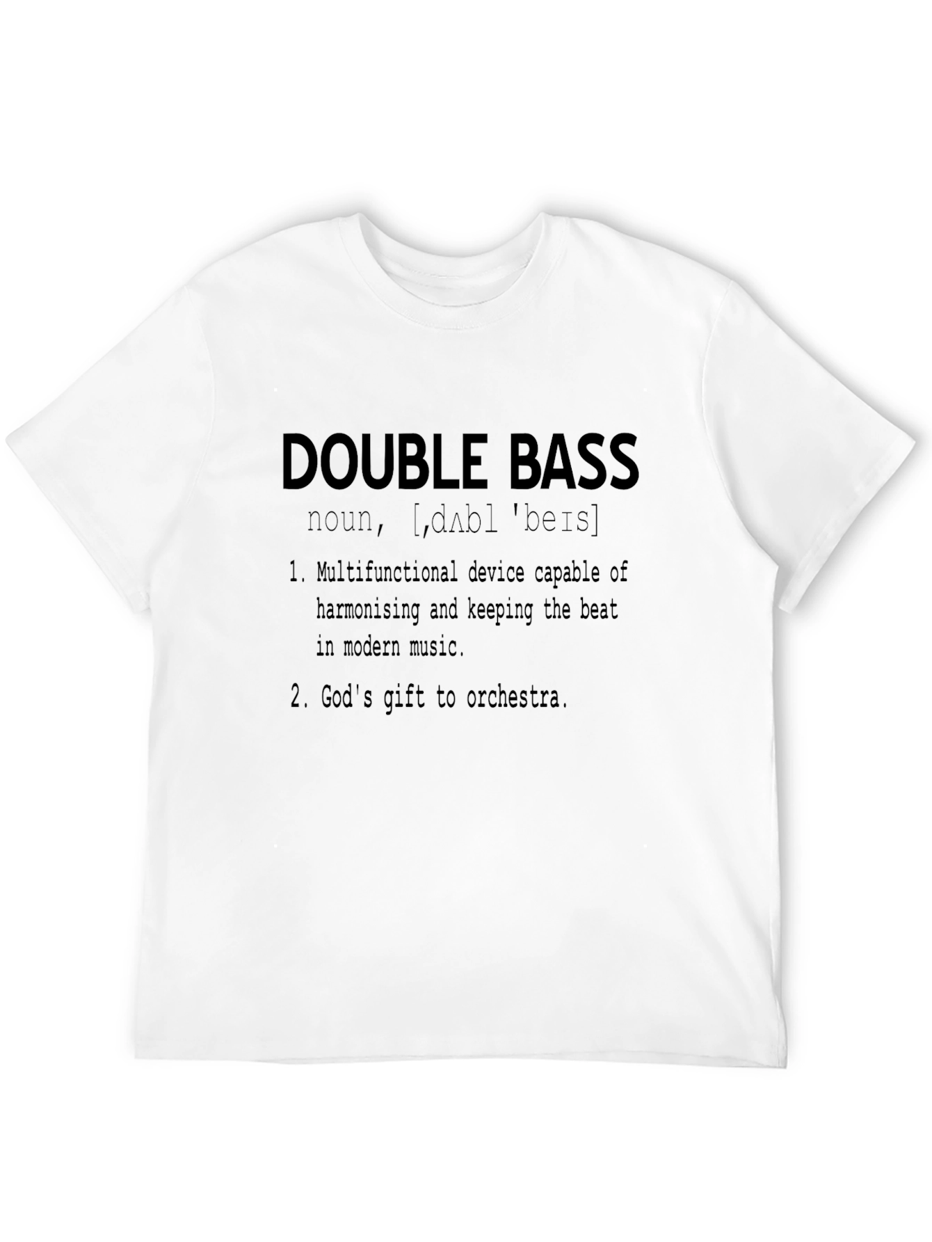 Black Double Bass Definition Graphic Tee - Musician's Humor view 12