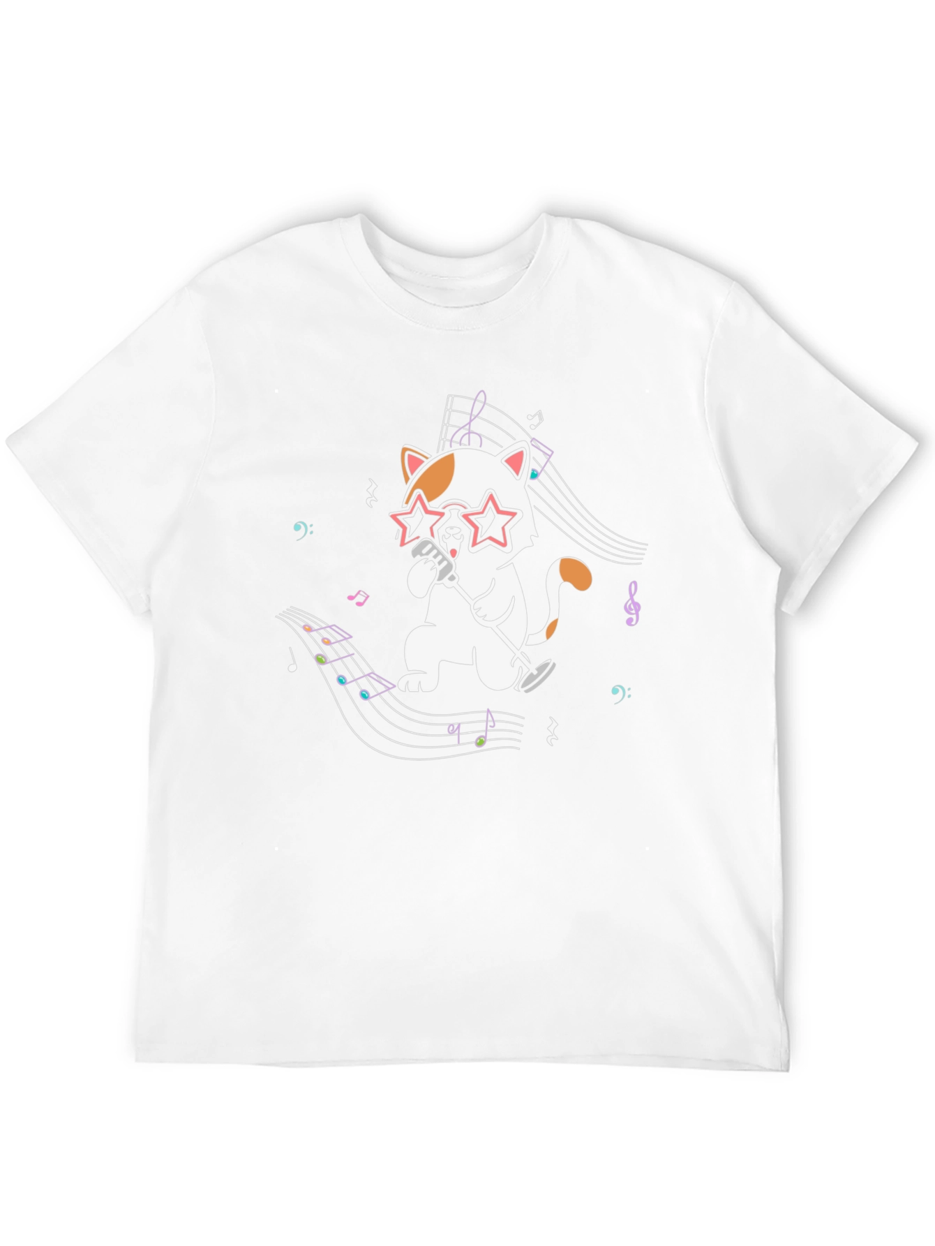 Black Singing Cat Graphic Tee - Black Cotton Blend view 12