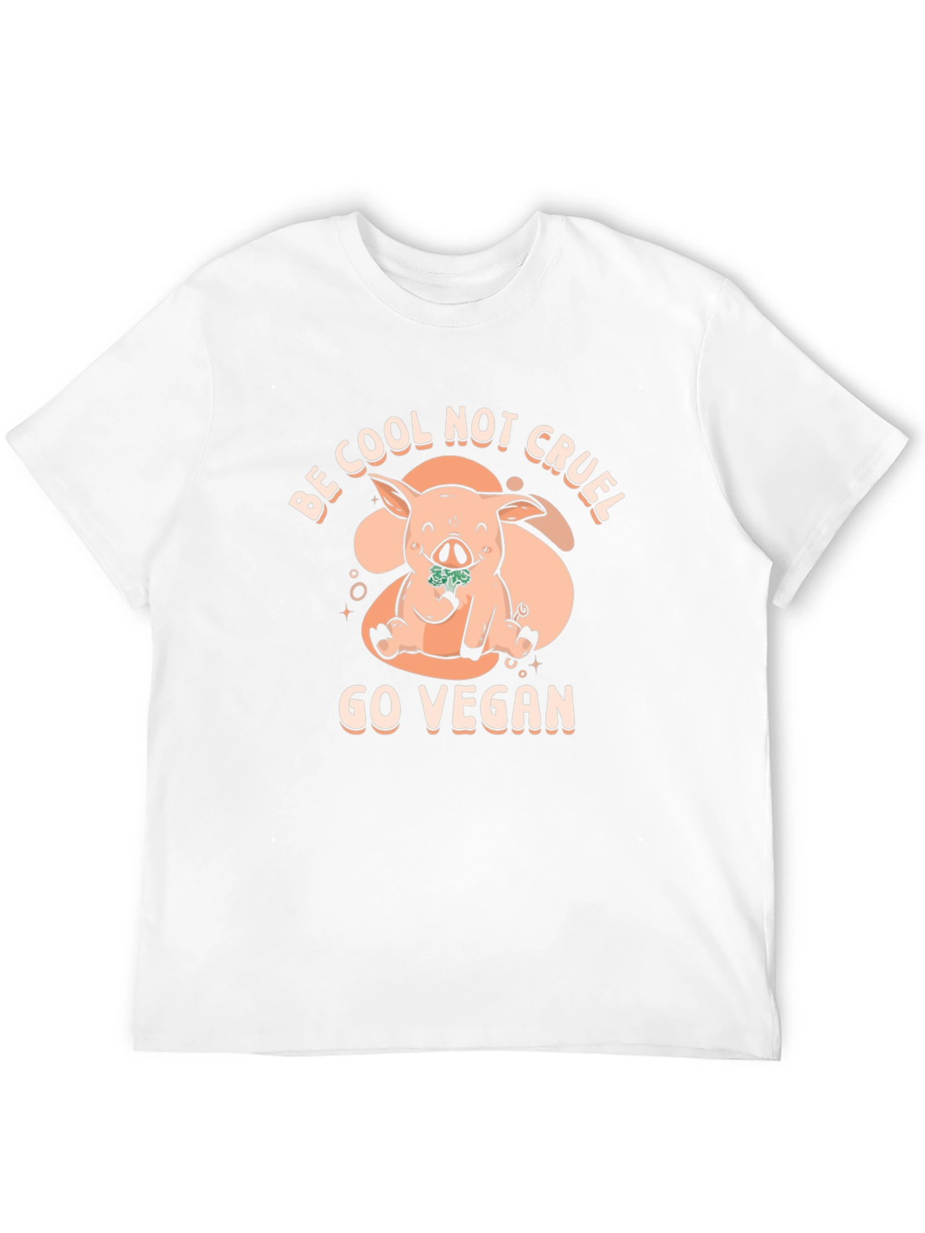 Black Vegan Pig Graphic Tee - Be Cool Not Cruel T-Shirt view 12