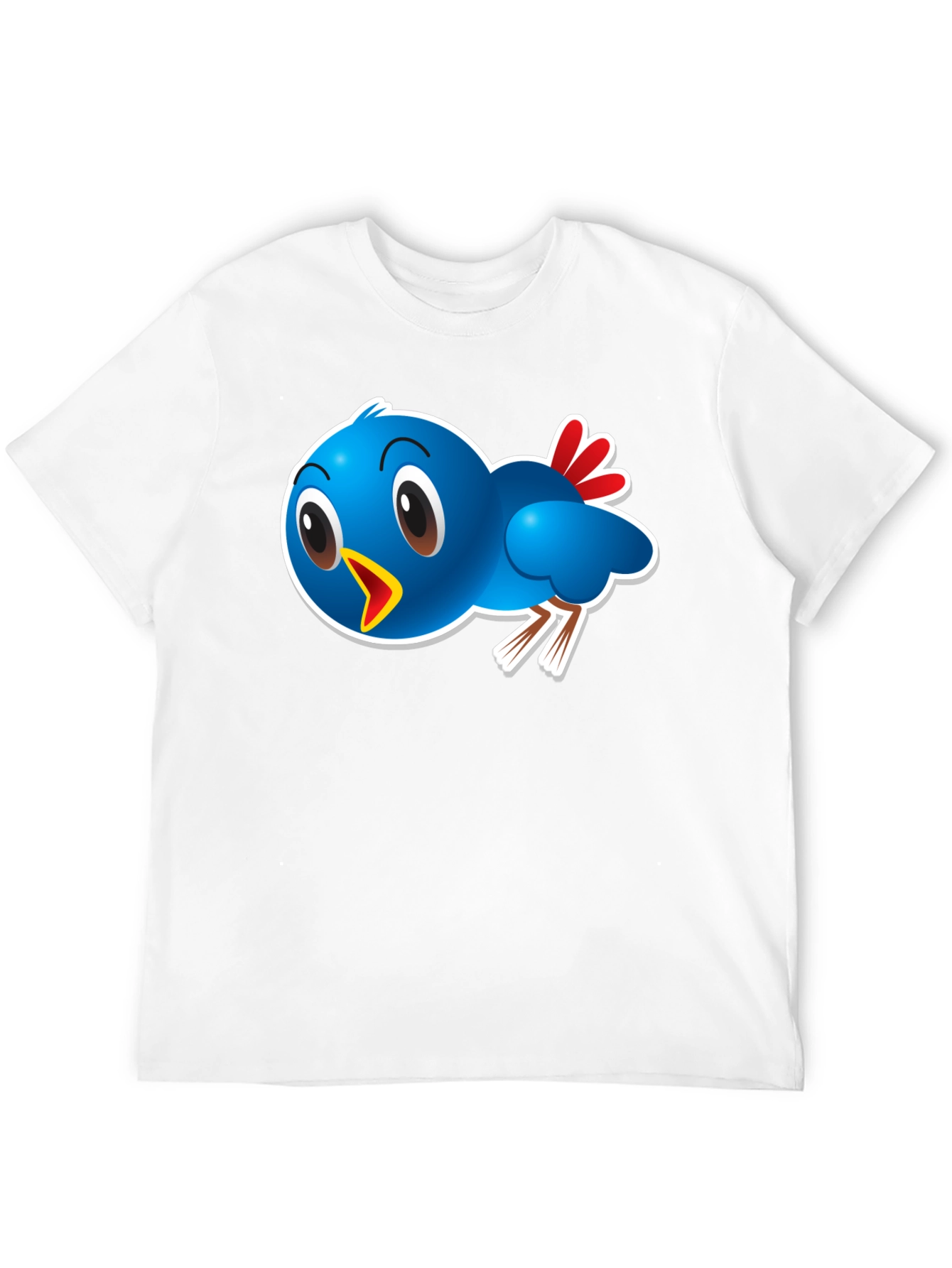 Black Blue Bird Graphic Tee - Cute Cartoon Bird T-Shirt view 12