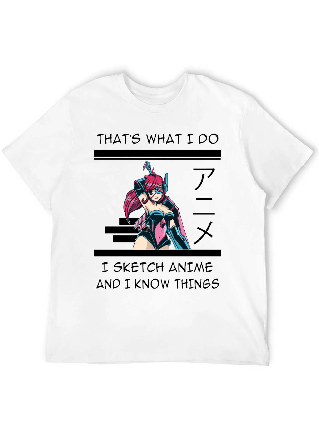 Black Anime Sketch T-Shirt - 'That's What I Do' view 12