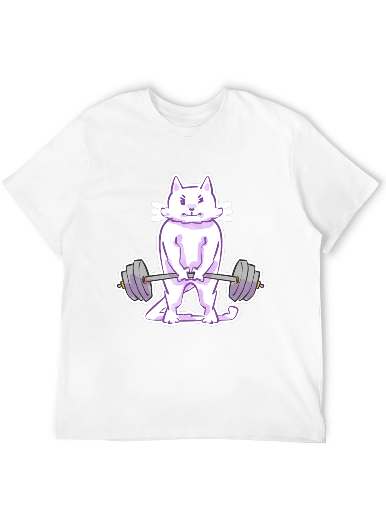 Black Cat Lifting Weights Graphic Tee - Black view 12