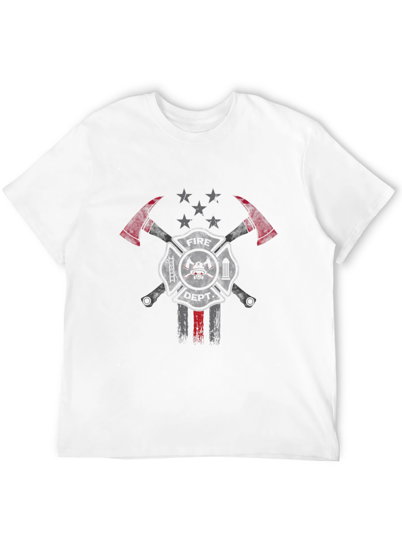 Black Fire Department Maltese Cross Graphic T-Shirt view 12