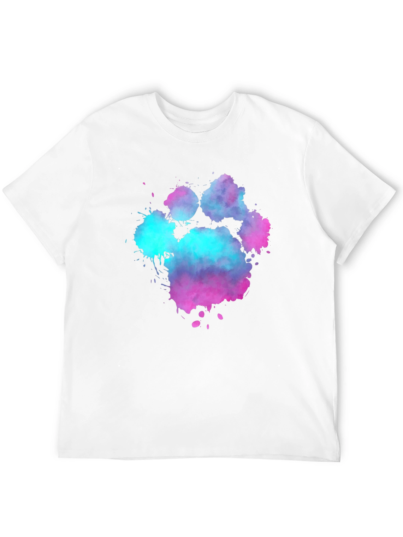 Black Watercolor Paw Print Graphic Tee - Black Cotton Blend view 12