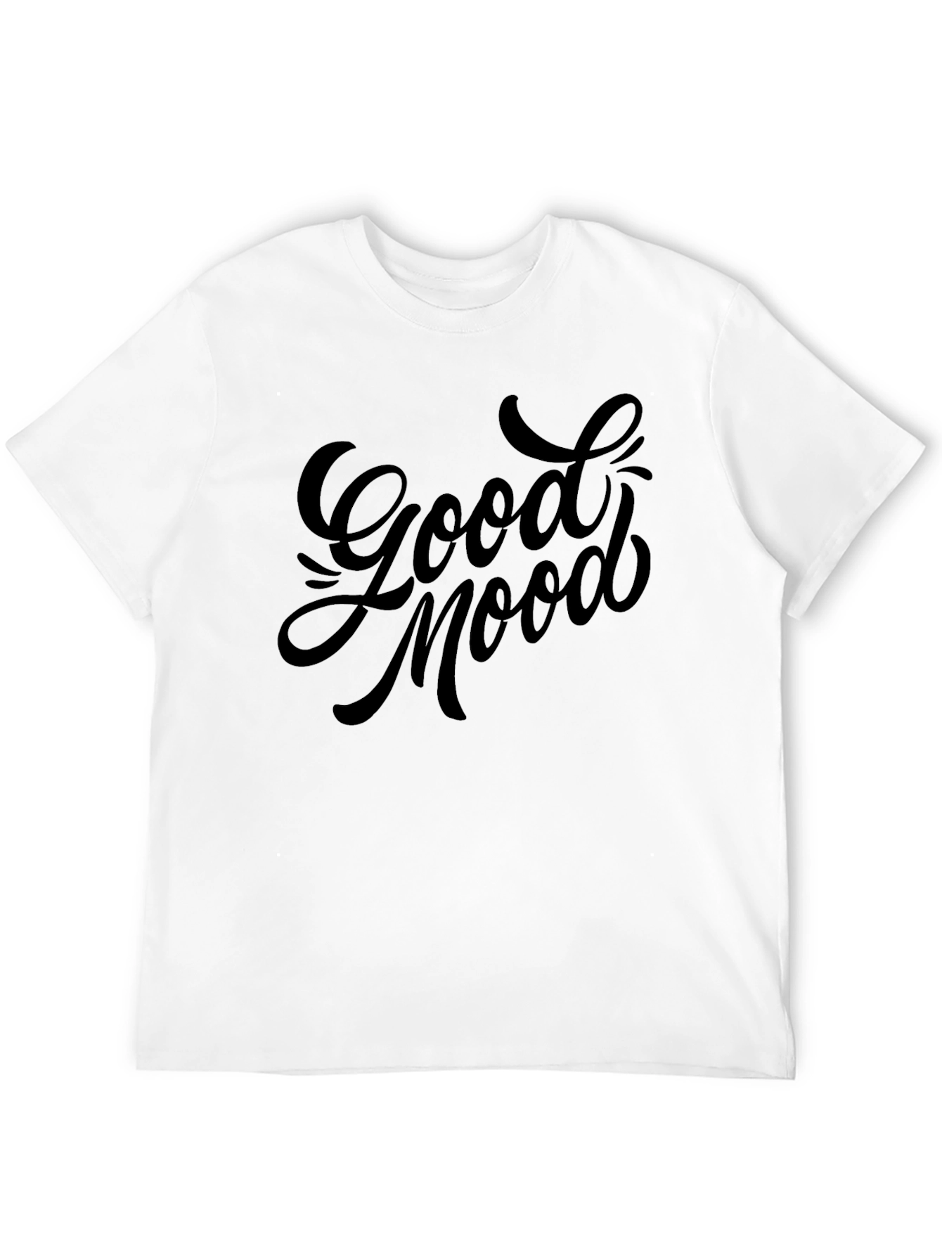 Black Good Mood Graphic Tee - Stylish Black T-Shirt view 12