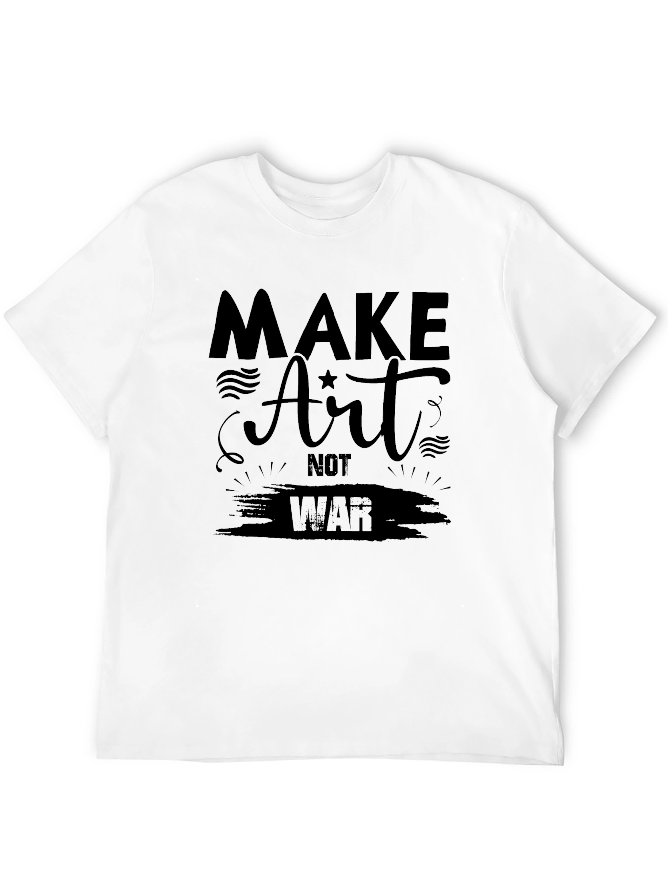 Black Make Art Not War Graphic Tee - Black view 12