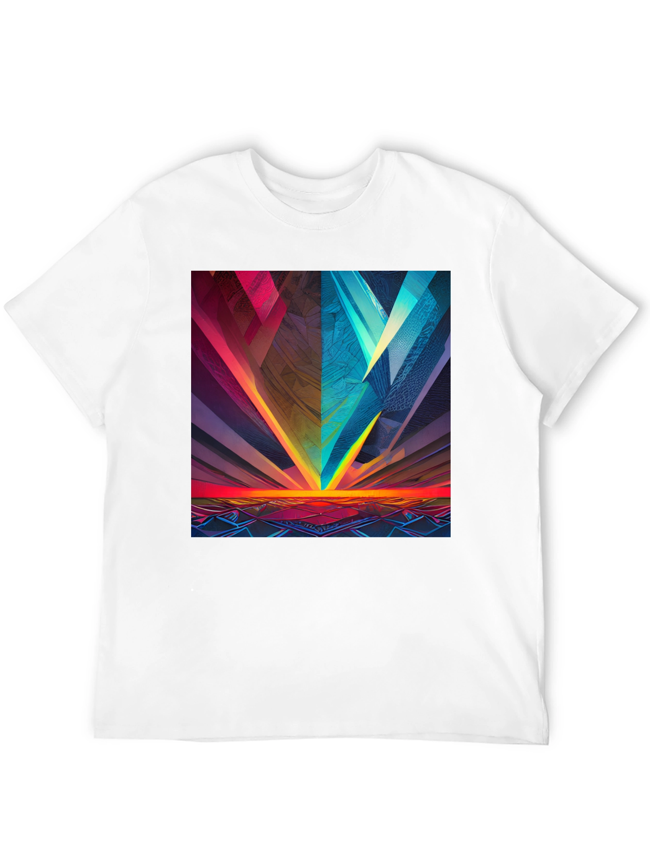 Black Abstract Geometric Graphic Print Black Tee view 12