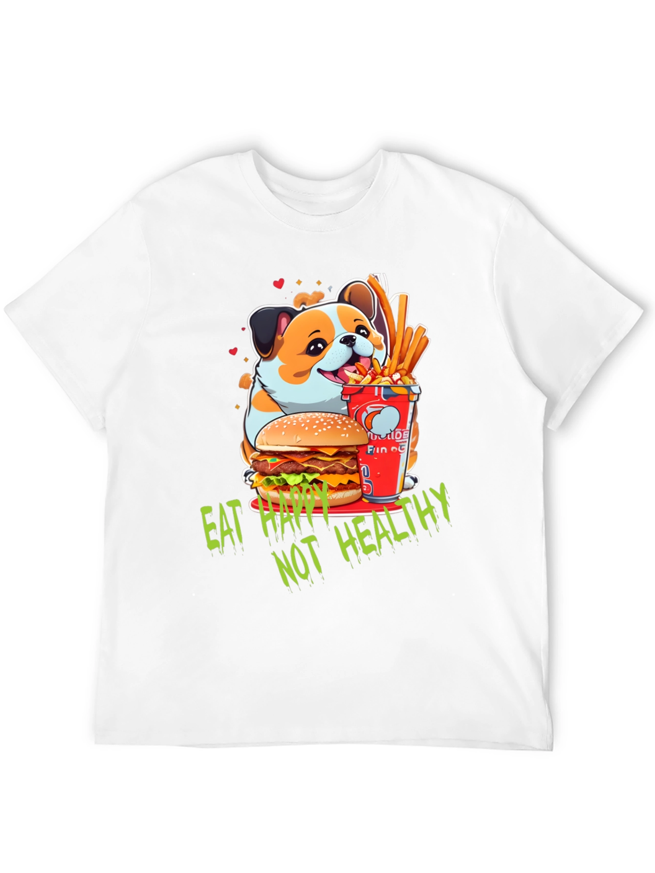 Black Eat Happy Not Healthy T-Shirt view 12