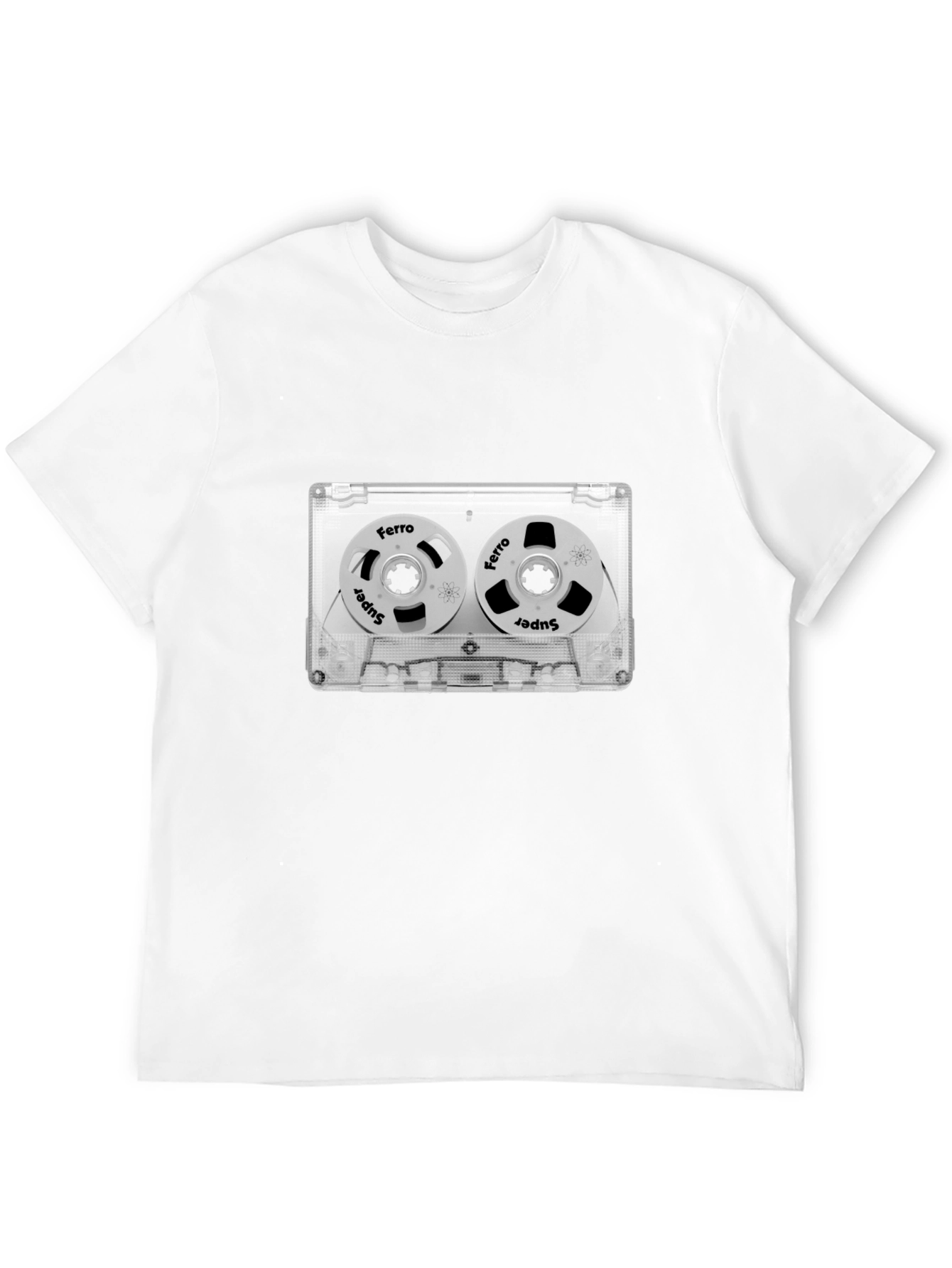 Black Retro Cassette Tape Graphic Tee - Vintage Music Lover Shirt view 12