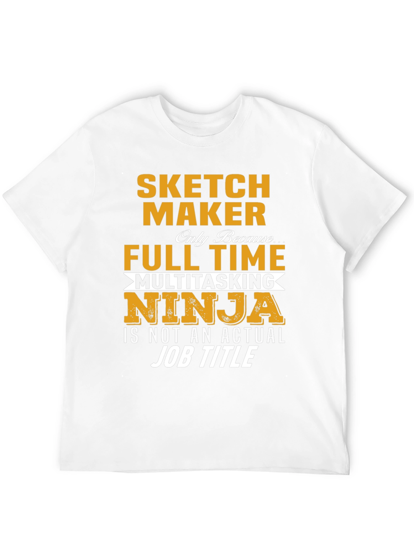 Black Sketch Maker Full Time Ninja T-Shirt view 12
