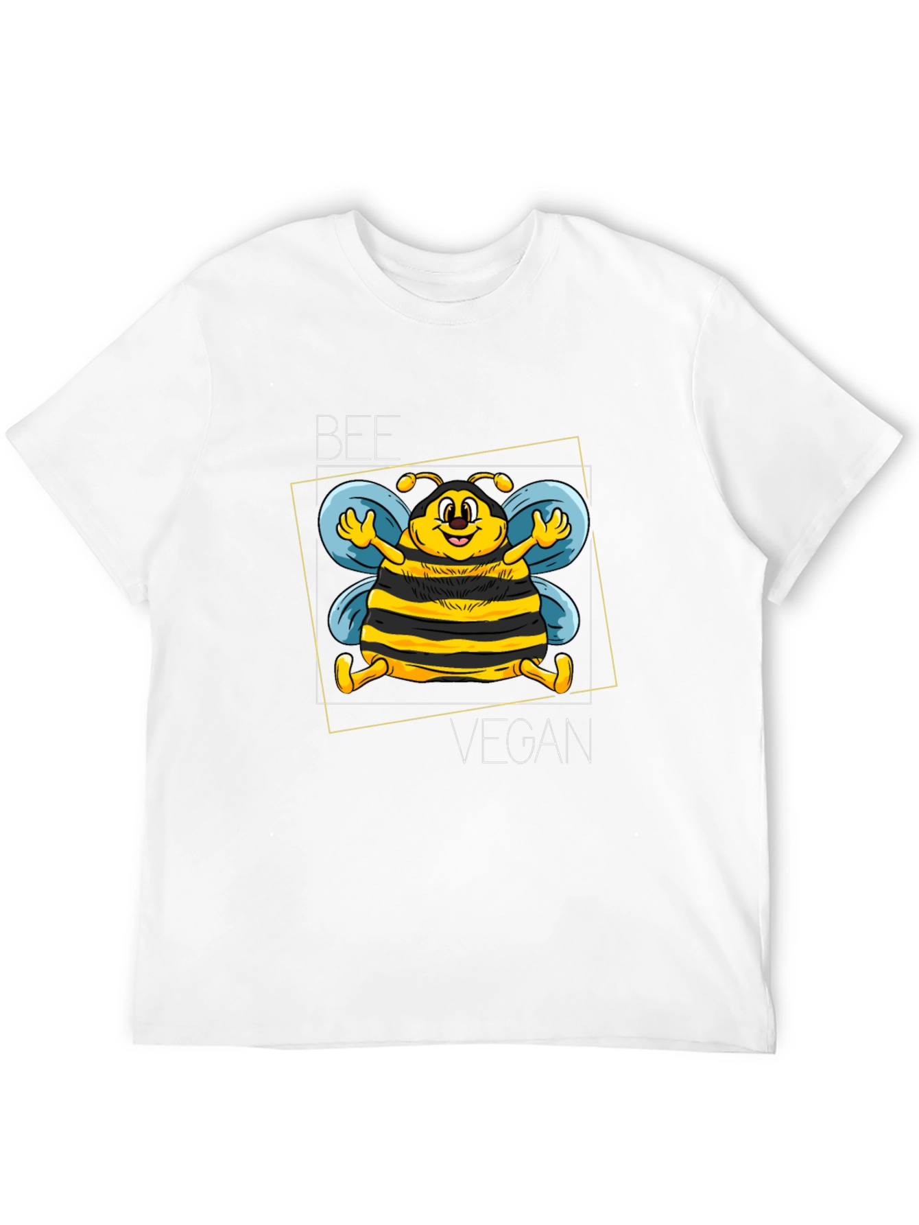 Black Bee Vegan Graphic Tee - Black Unisex T-Shirt view 12