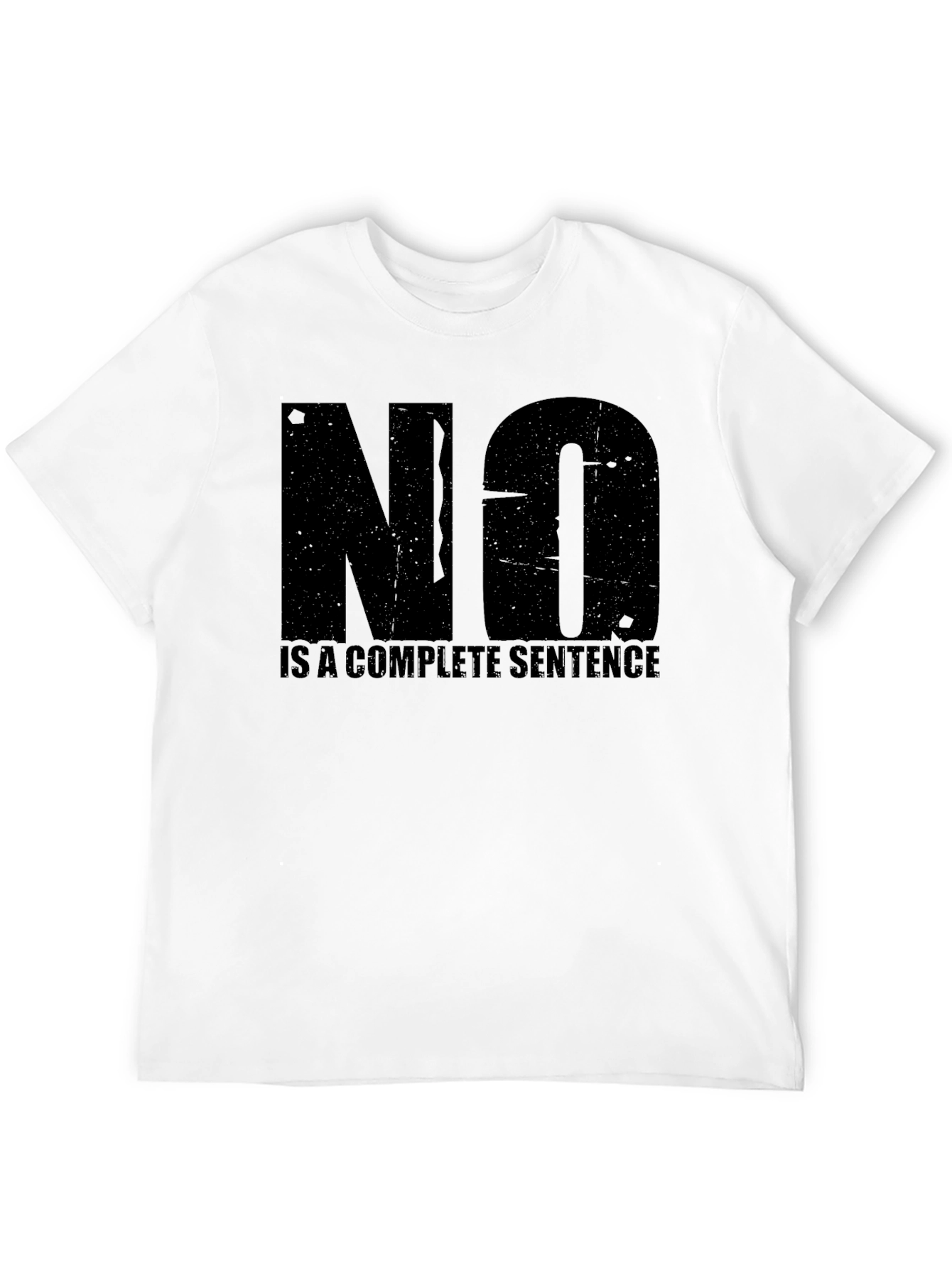 Black Statement T-Shirt: "NO" is a Complete Sentence view 12