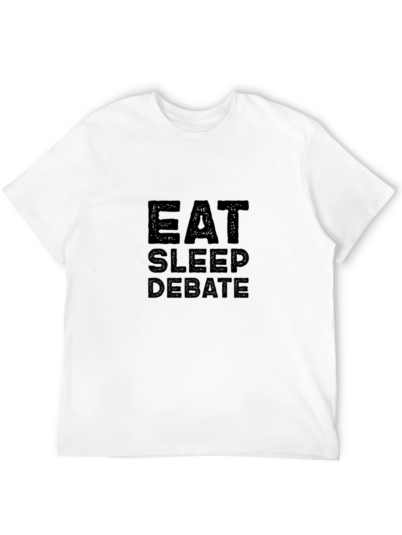 Black Eat Sleep Debate T-Shirt - Black Cotton Casual Tee view 12