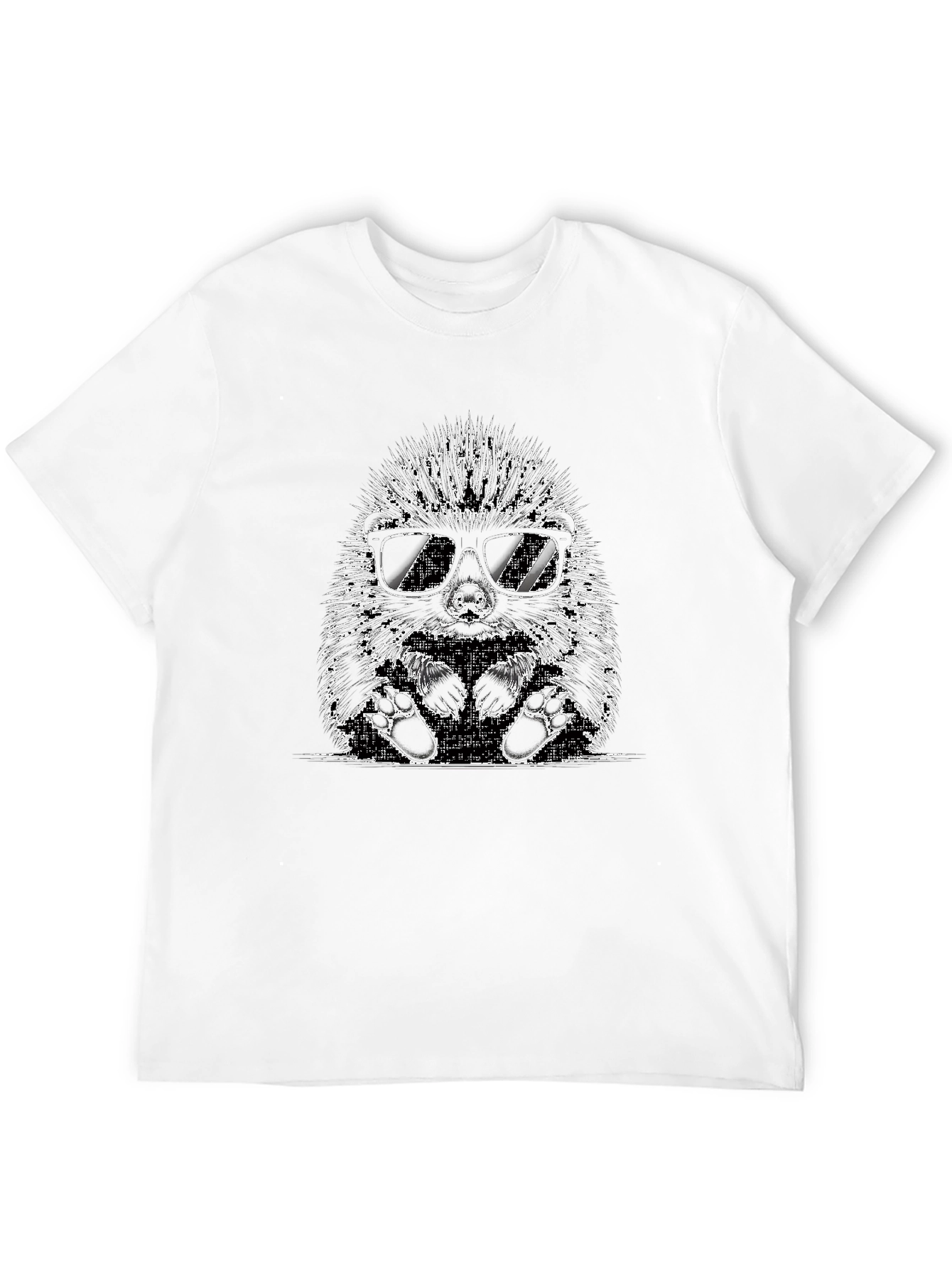 Black Cool Hedgehog Graphic T-Shirt - Black view 12