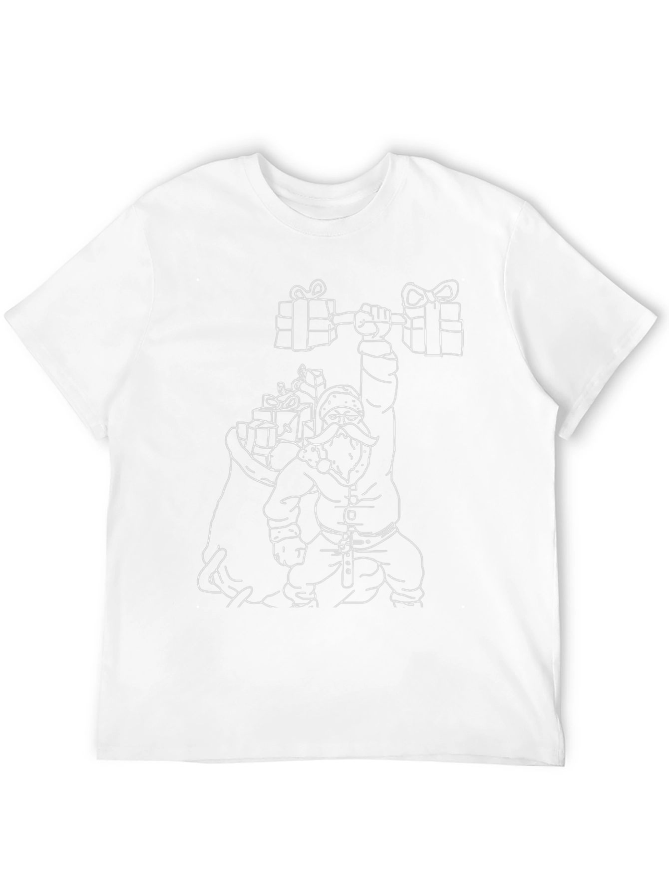 Black Santa Lifting Weights Graphic T-Shirt - Black view 12