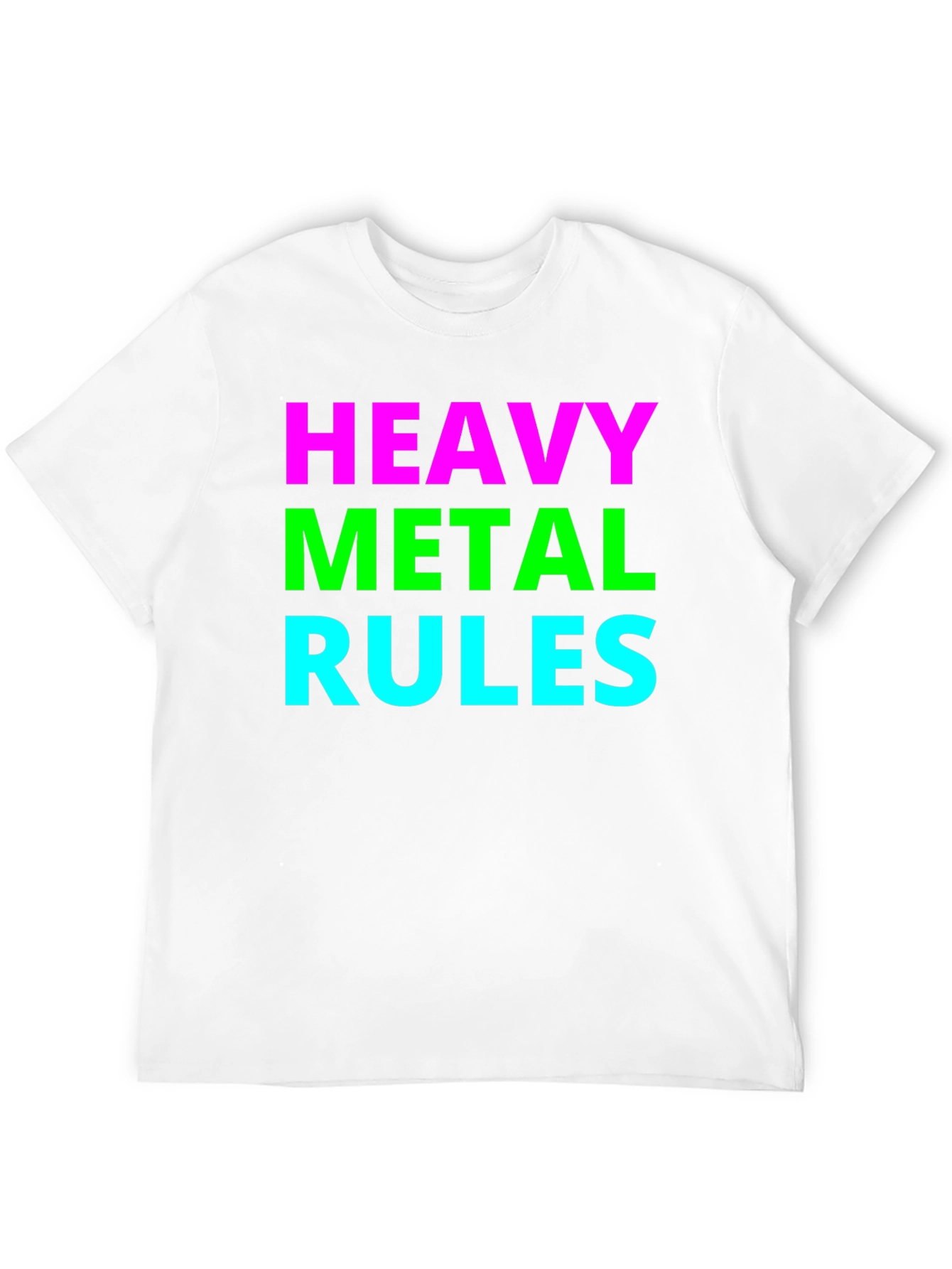 Black Heavy Metal Rules T-Shirt - Bold Graphic Tee view 12