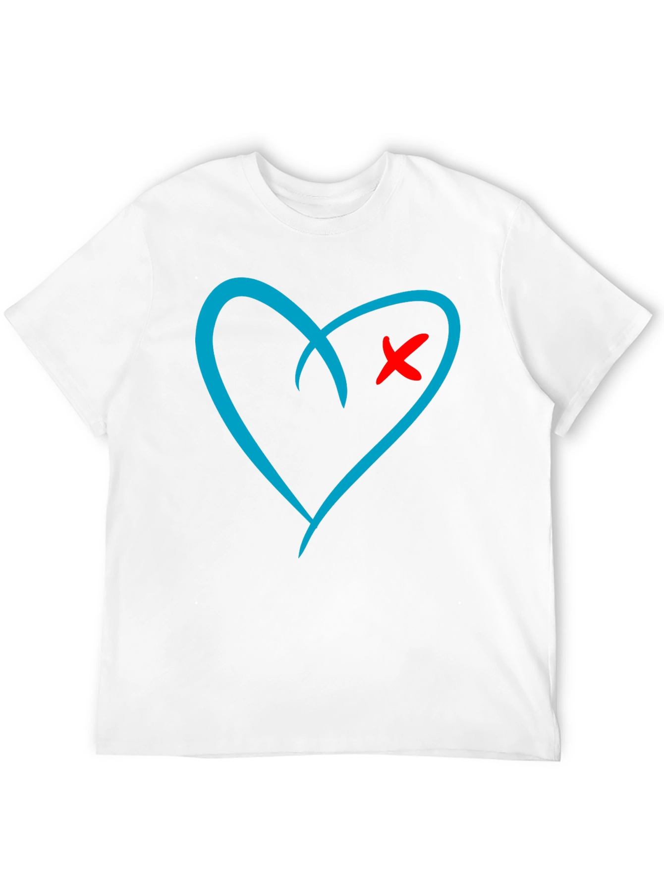 Black Heart X Graphic Print Black T-Shirt view 12