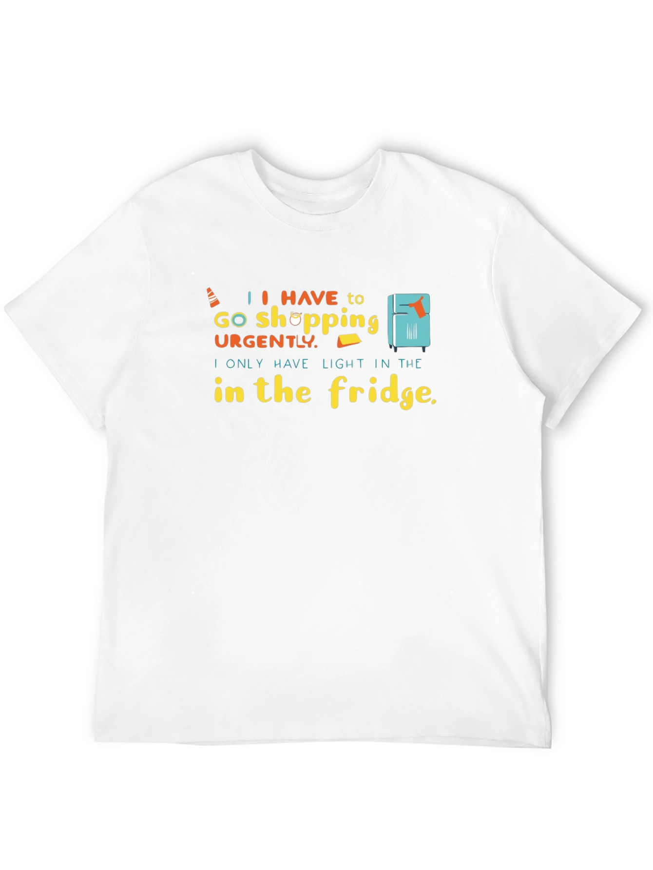 Black Funny "Light in the Fridge" Graphic T-Shirt view 12