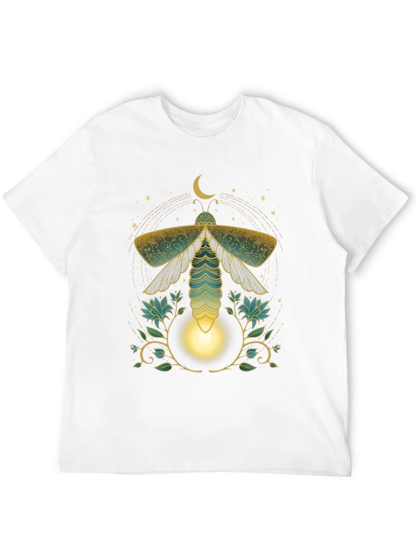 Black Mystic Moth Graphic Tee - Unique Print view 12