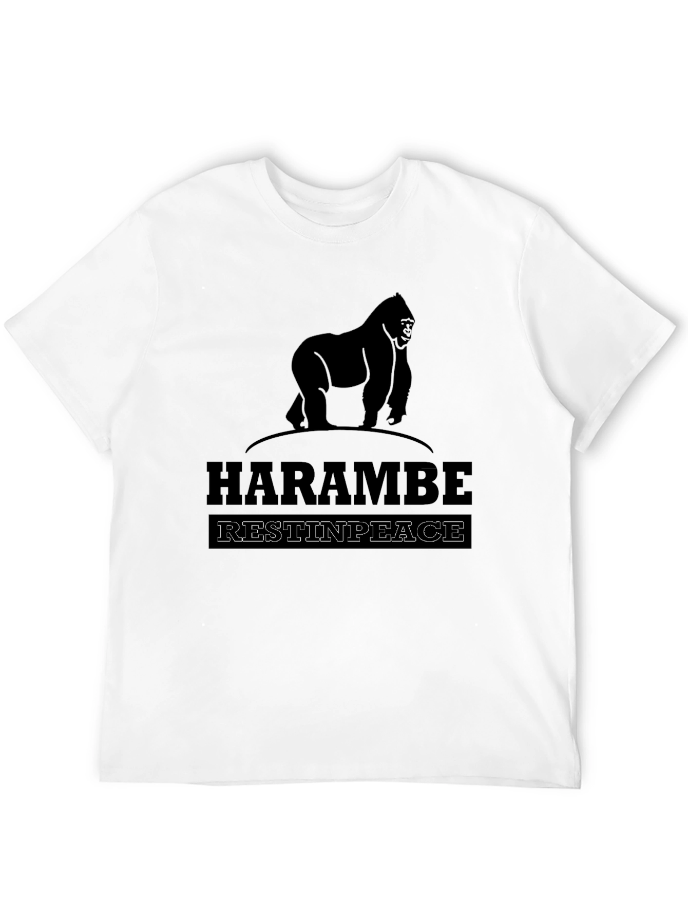 Black Harambe Rest In Peace Graphic T-Shirt view 12