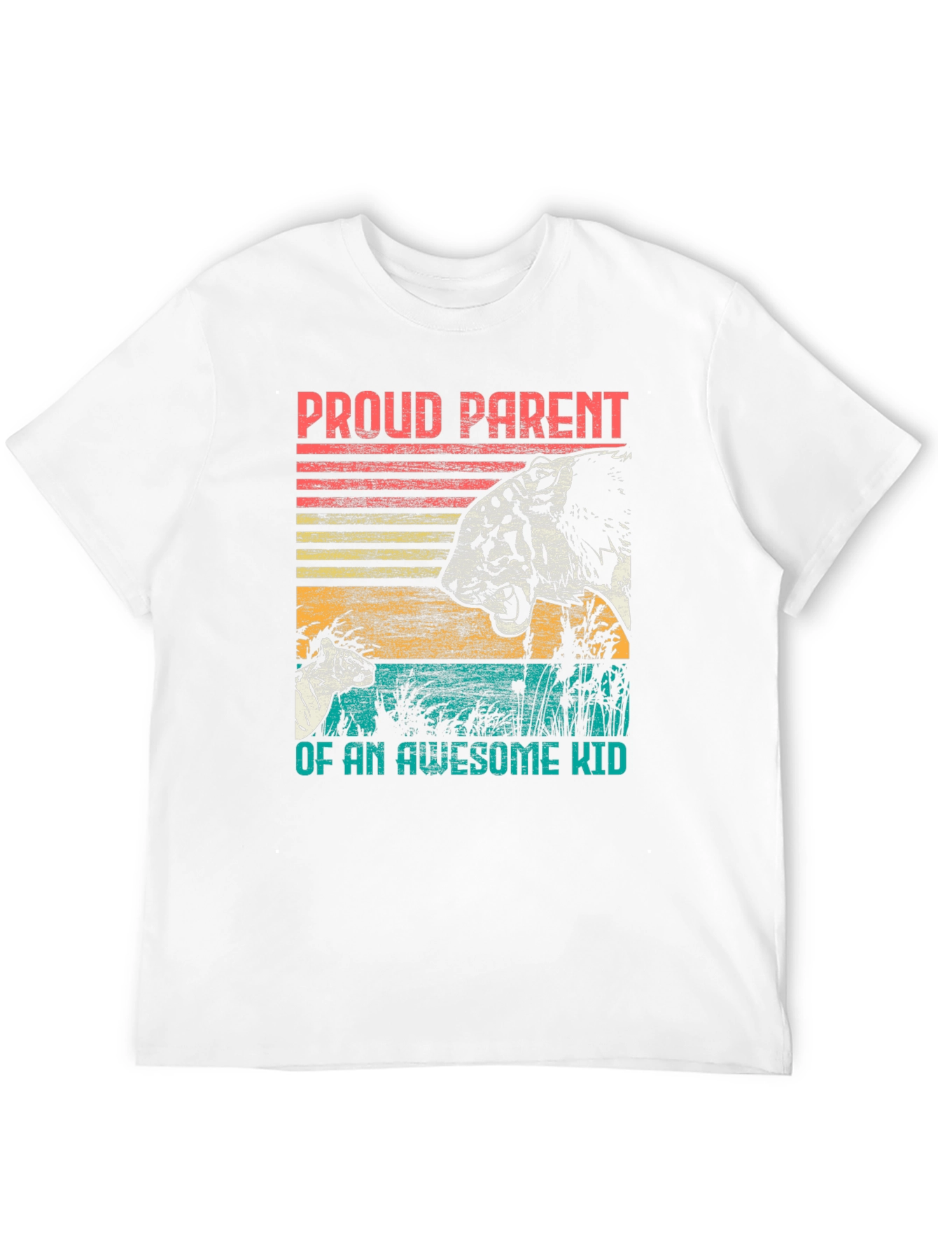 Black Proud Parent Awesome Kid Tiger Graphic T-Shirt view 12