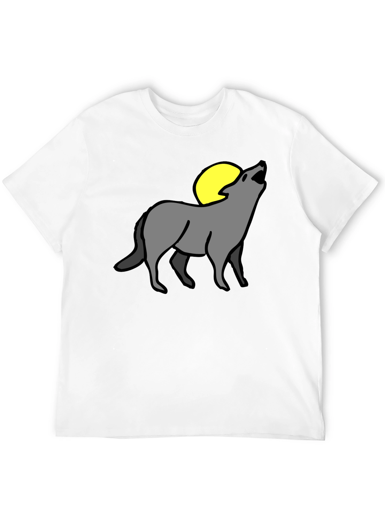 Black Wolf Moon Graphic Tee - Black Cotton Blend view 12