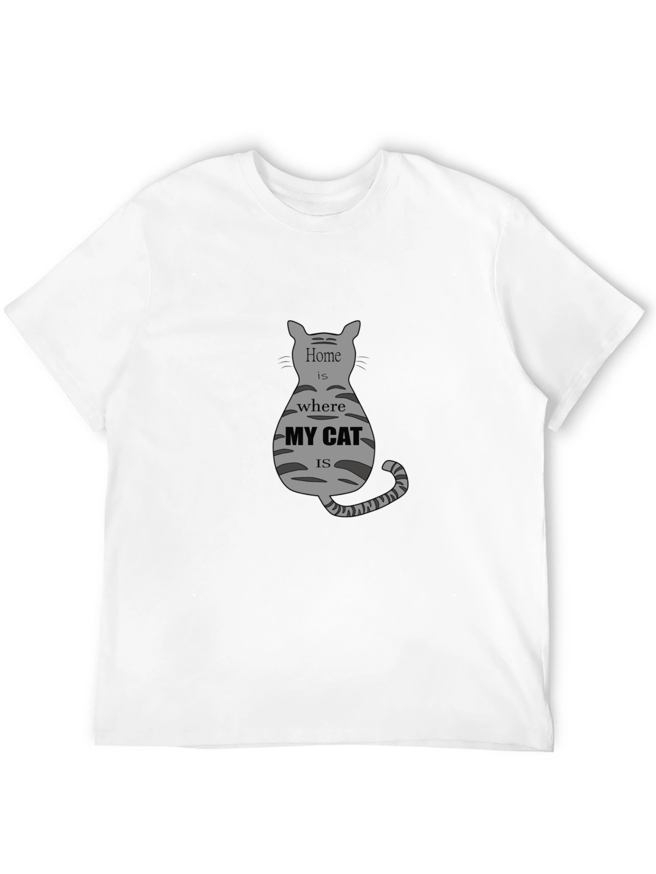 Black Home is Where My Cat Is Black T-Shirt view 12