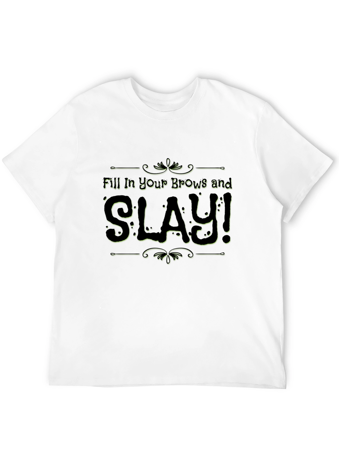 Black Slay Your Brows Graphic Tee - Black view 12