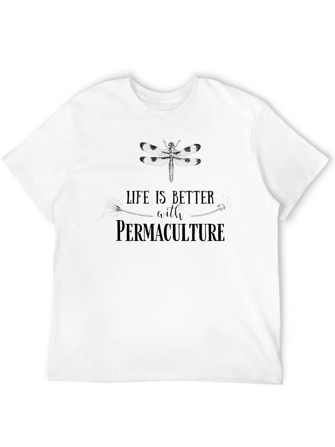Black Permaculture Life T-Shirt - Sustainable Living Tee view 12