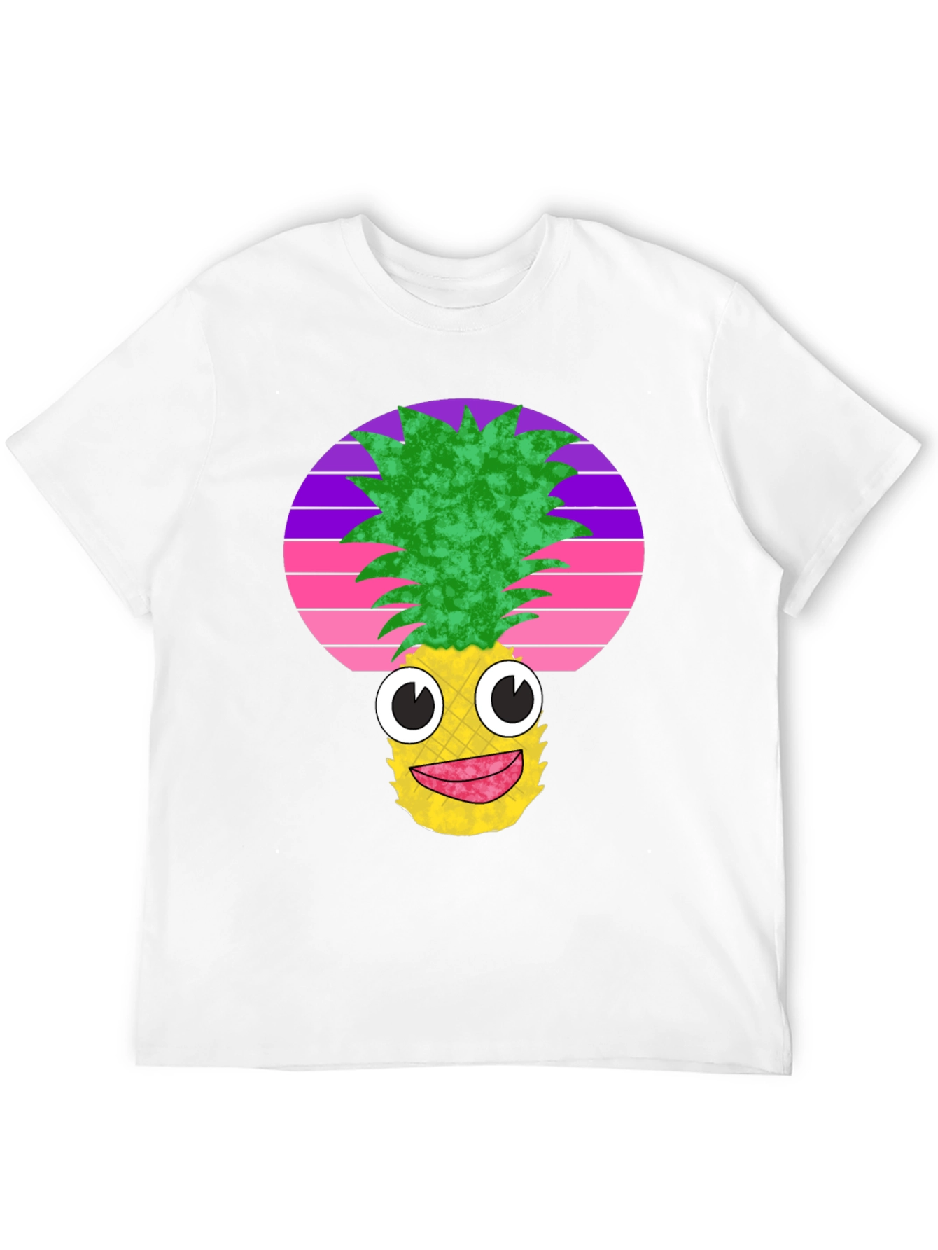 Black Funny Pineapple Face Black T-Shirt view 12