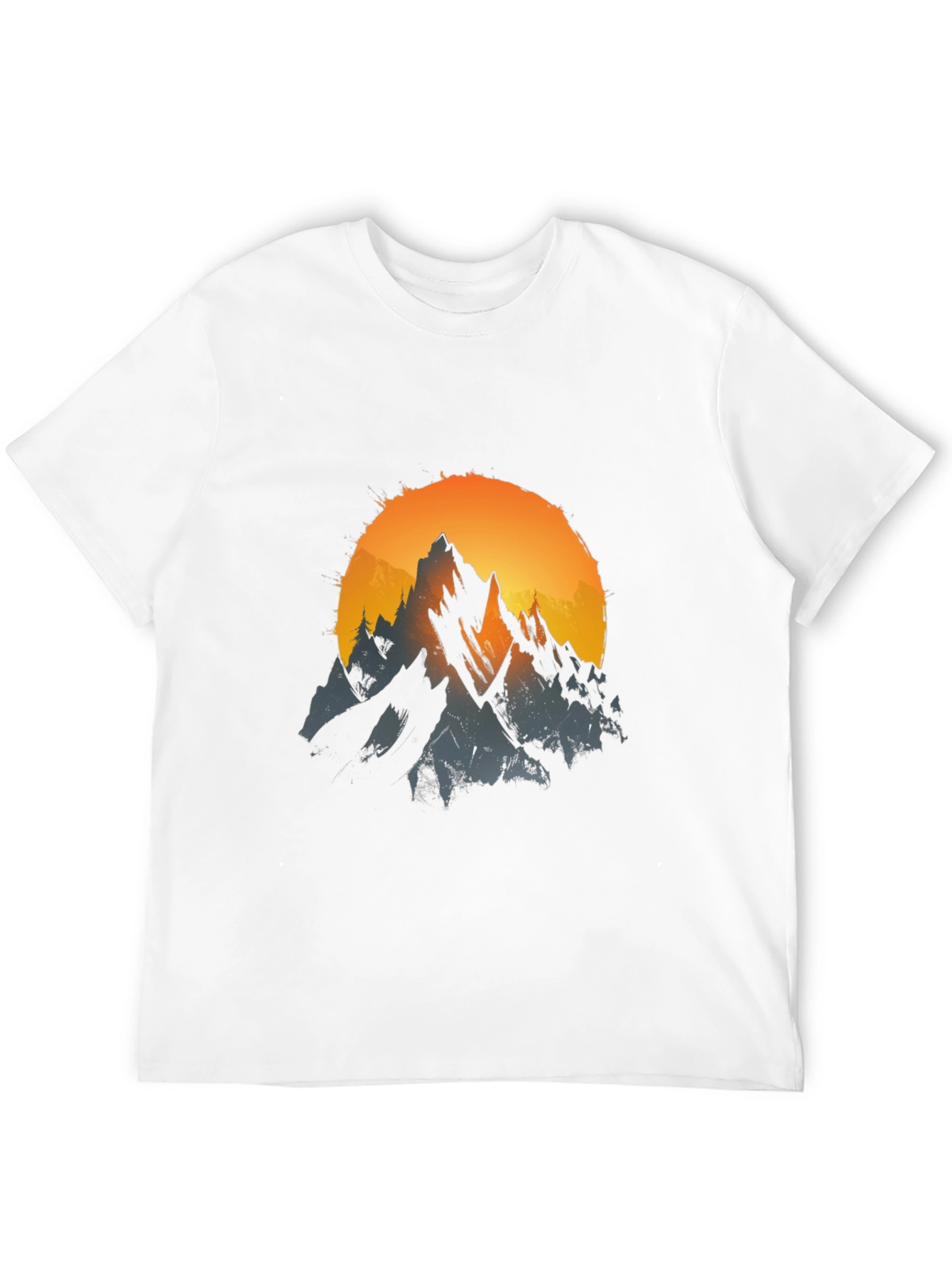 Black Mountain Sunset Graphic Tee - Black Cotton Blend view 12