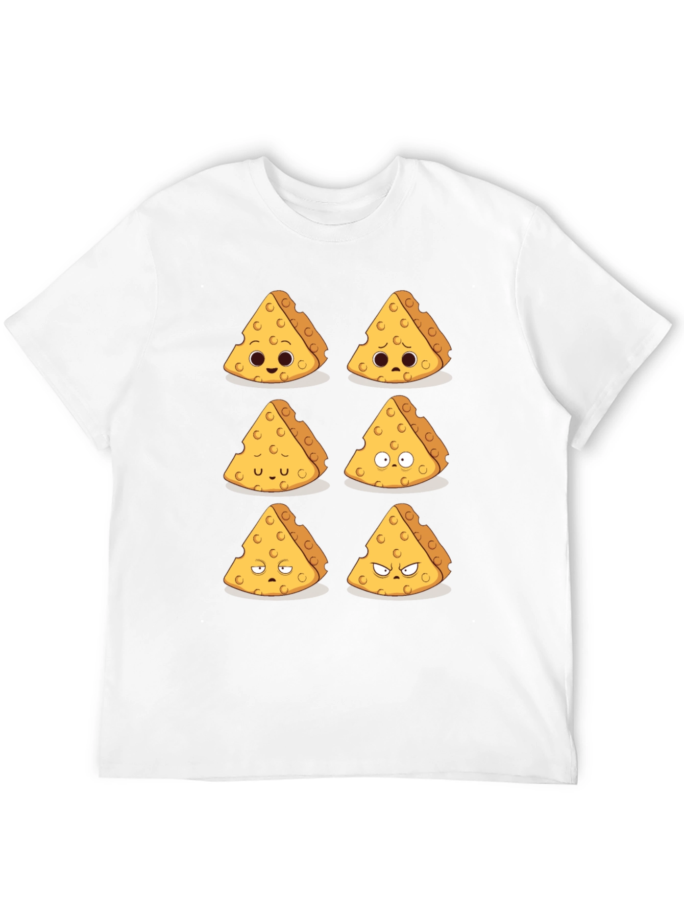 Black Funny Cheese Expression T-Shirt - Black view 12