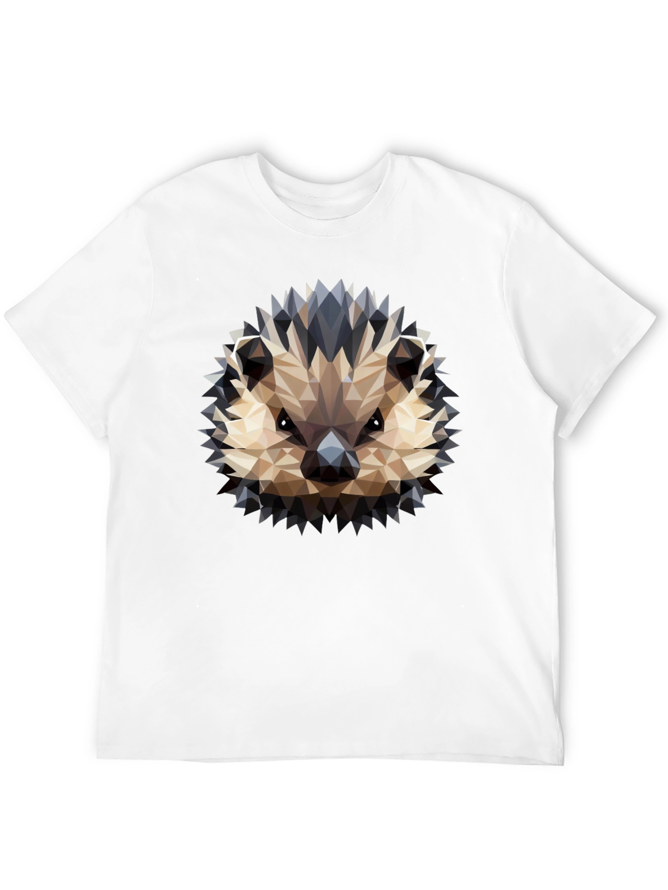Black Geometric Hedgehog Graphic Black T-Shirt view 12