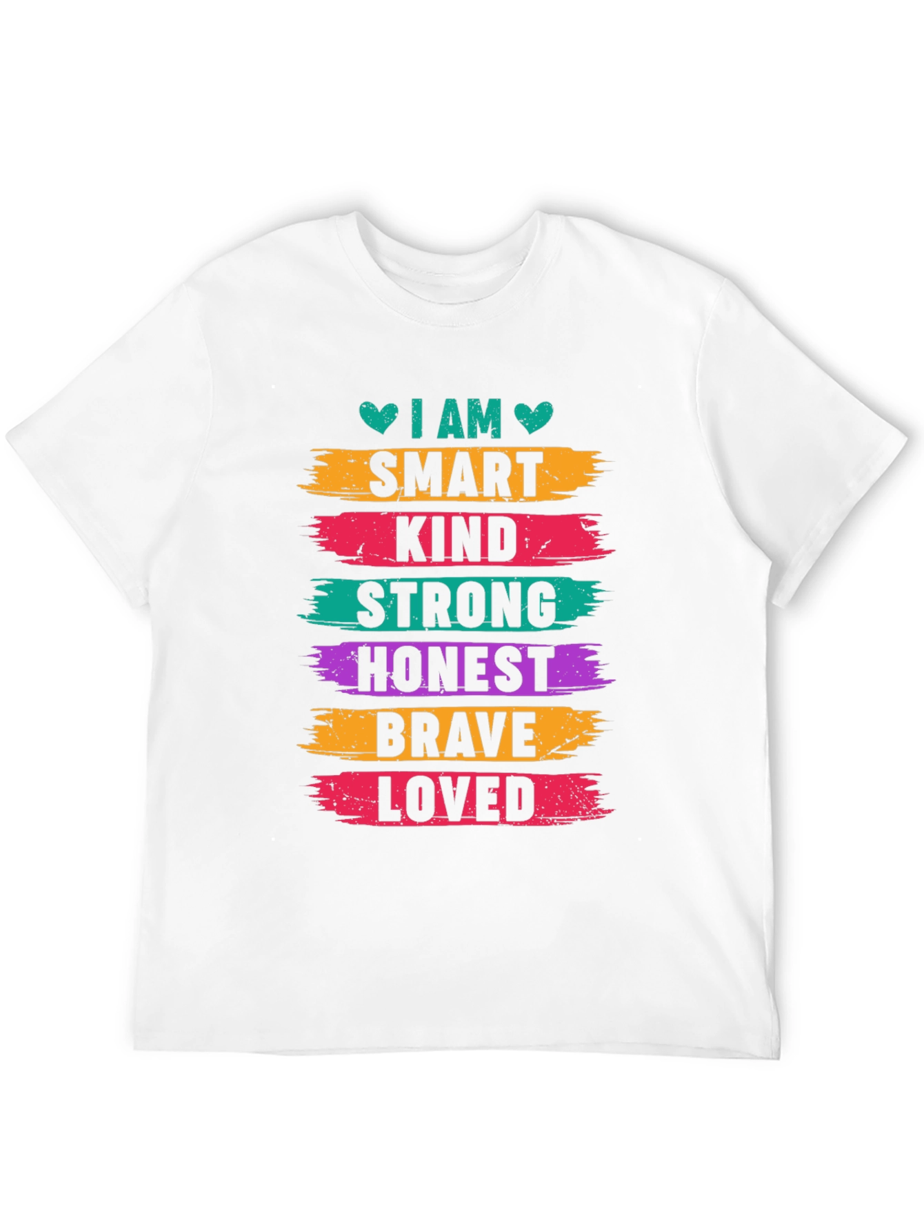 Black I AM Smart Kind Strong Honest Brave Loved T-Shirt view 12