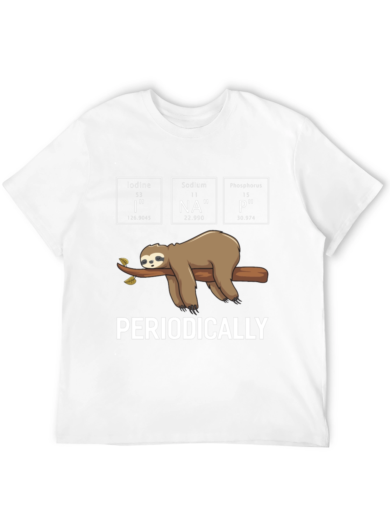 Black Periodically Sloth T-Shirt - Science Pun Tee view 12