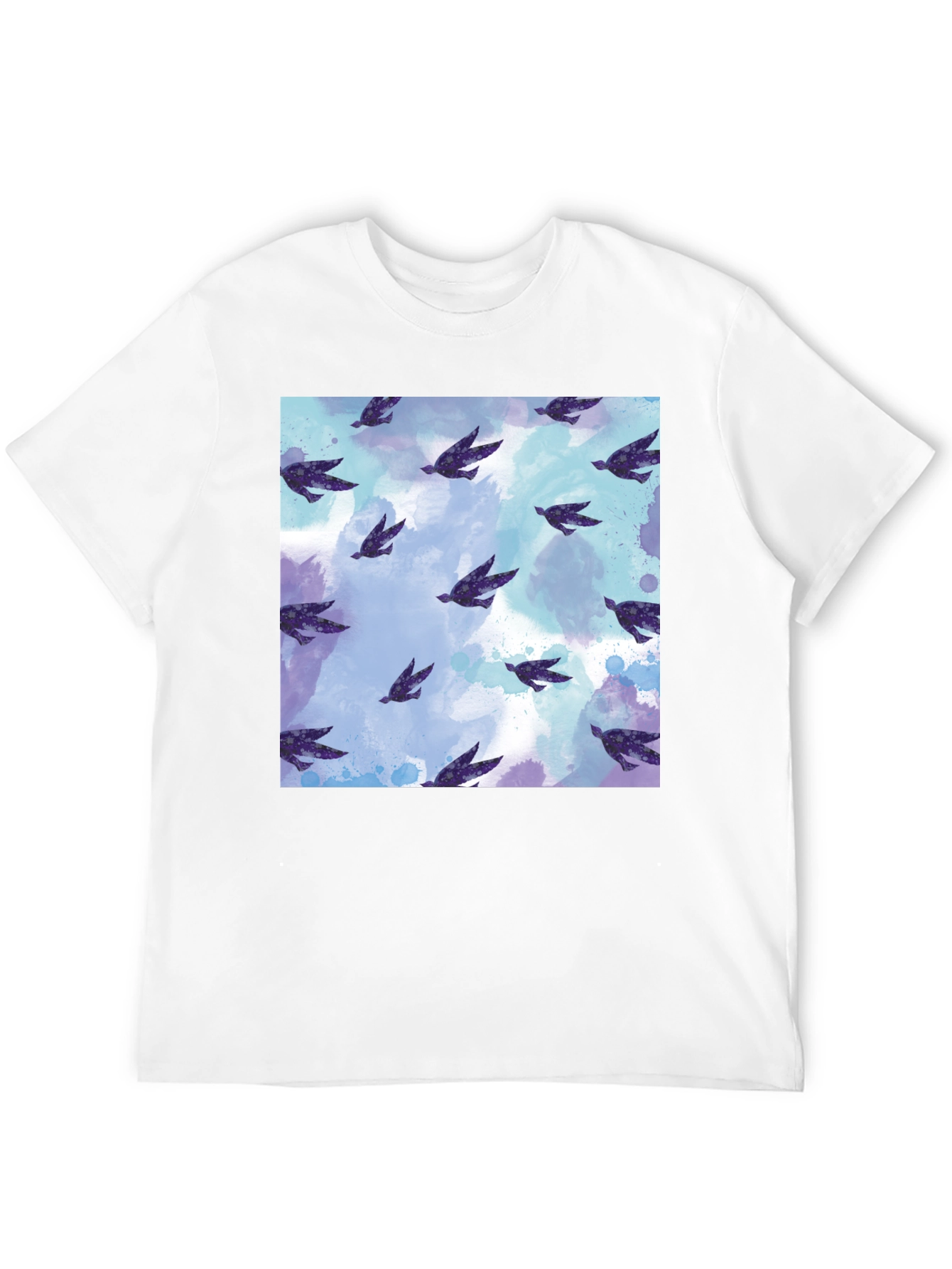 Black Bird Pattern Tee - Soft Cotton Blend Comfort view 12