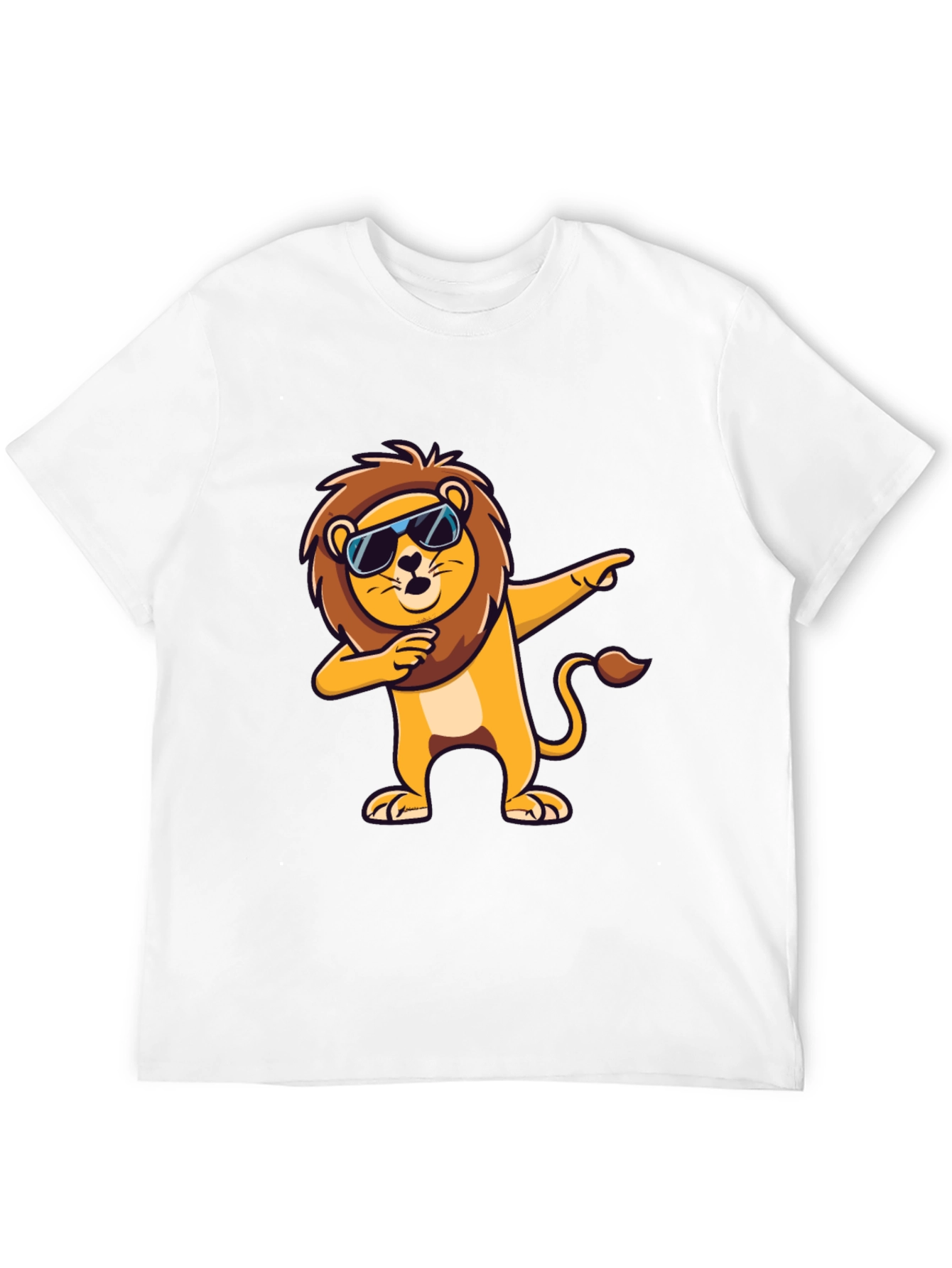 Black Cool Lion Dabbing Graphic Tee - Black T-Shirt view 12