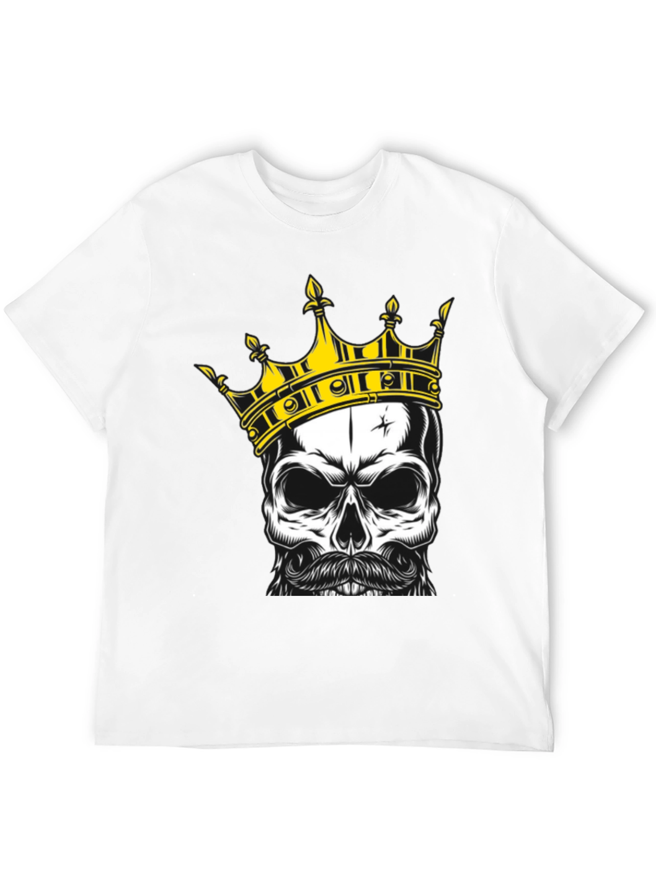 Black Skull King Graphic Tee - Black Cotton T-Shirt view 12