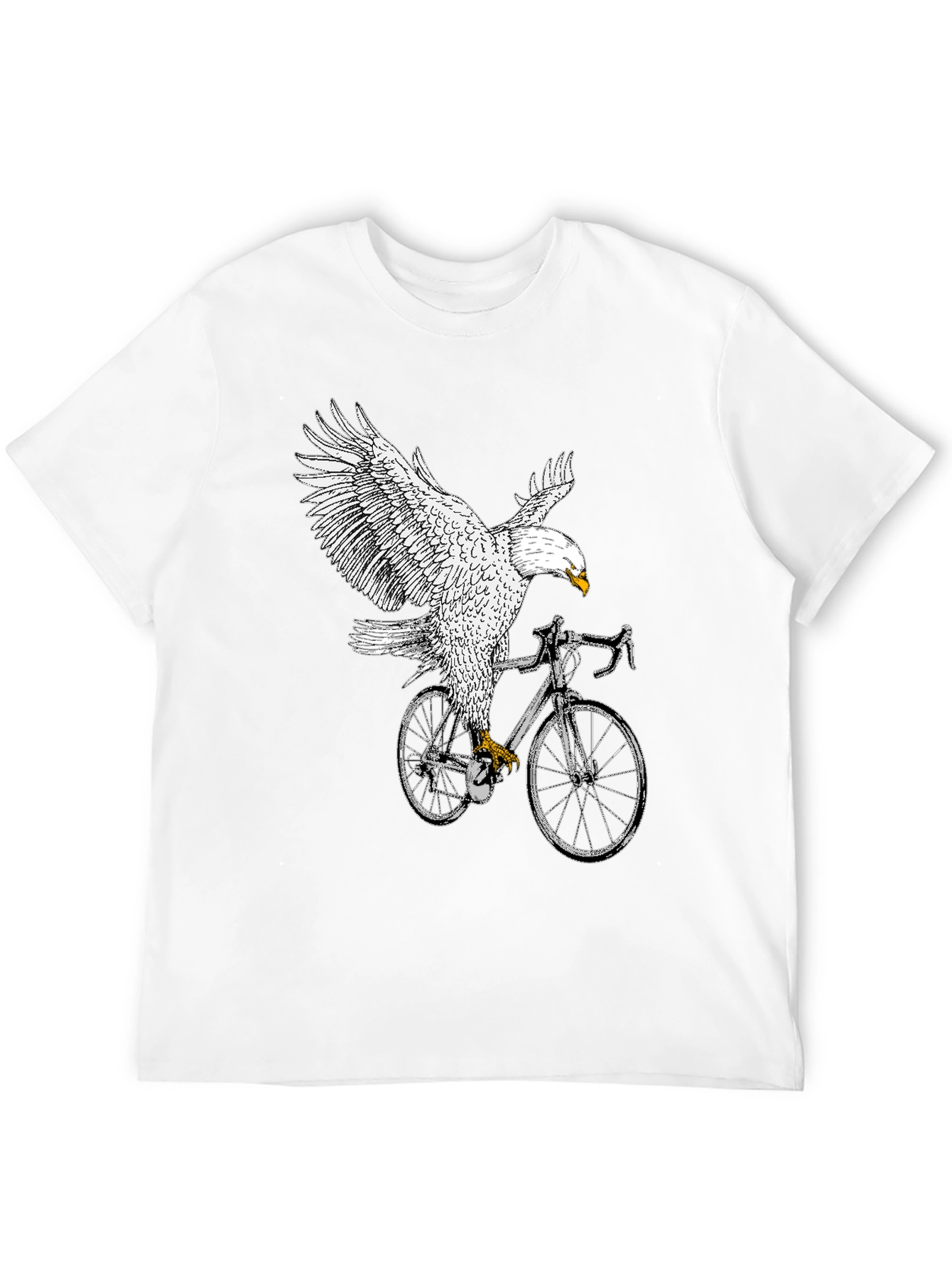 Black Eagle Riding Bike Graphic Tee - Black view 12