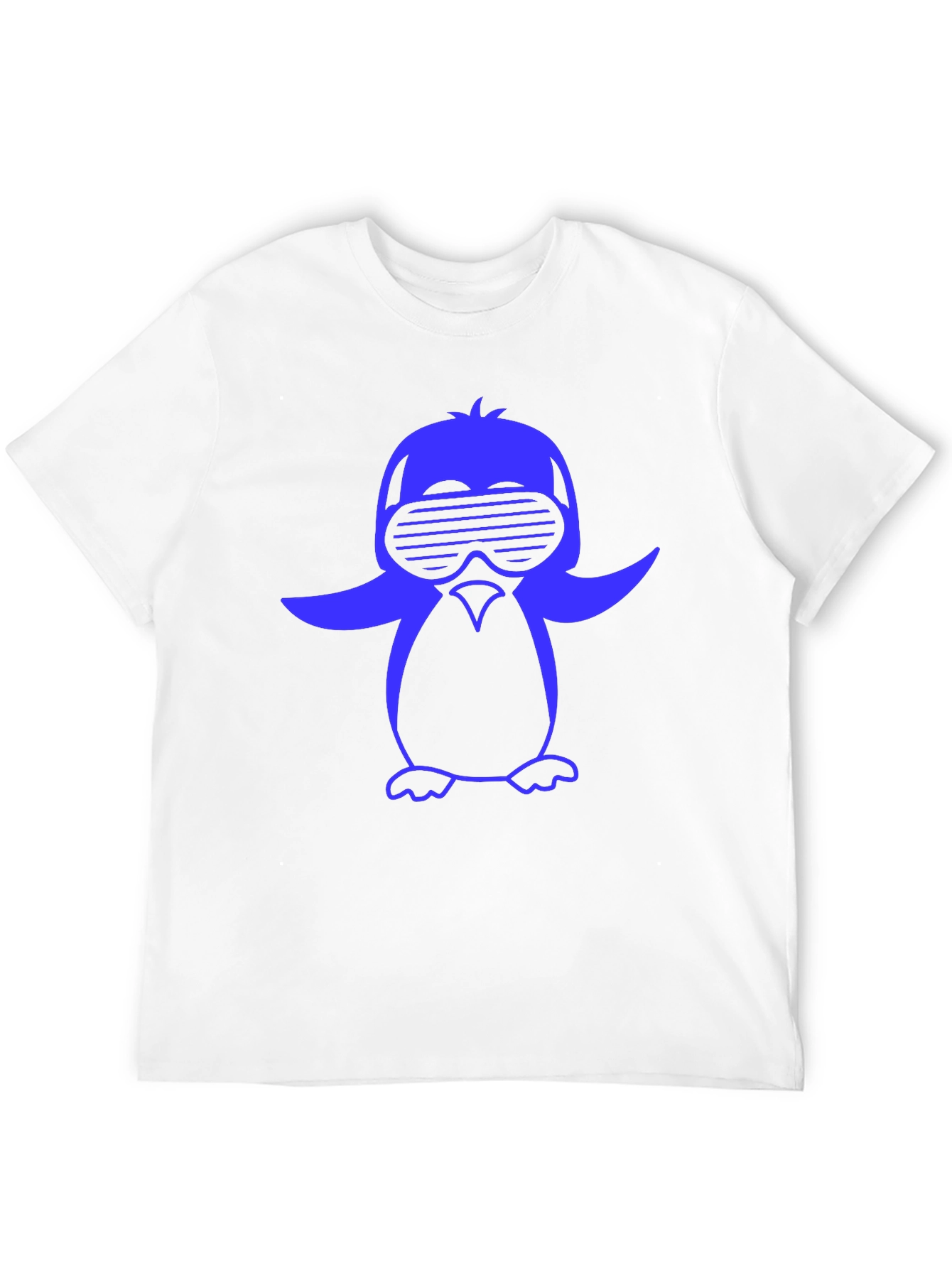Black Cool Penguin Graphic Tee - Black Cotton Blend Shirt view 12