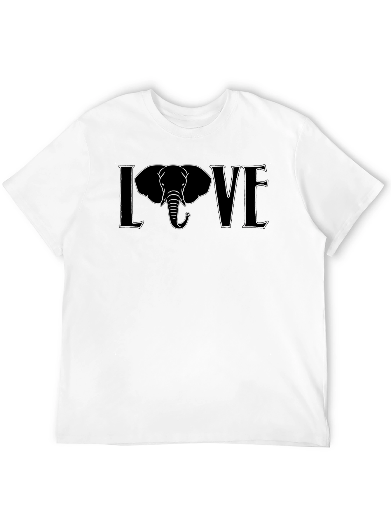 Black Elephant LOVE Graphic Tee - Unisex Black T-Shirt view 12
