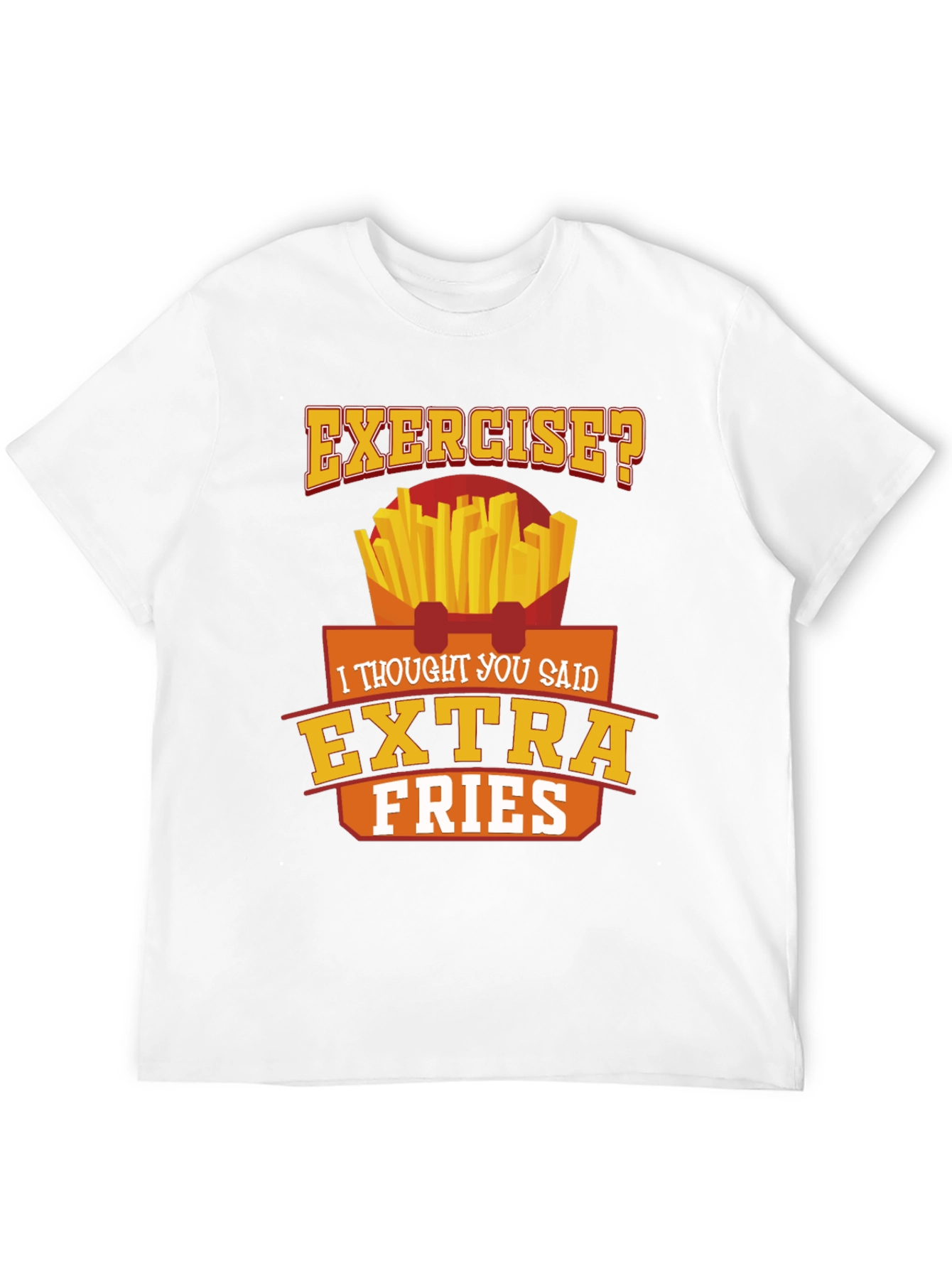 Black Exercise? Extra Fries Black Graphic Tee view 12